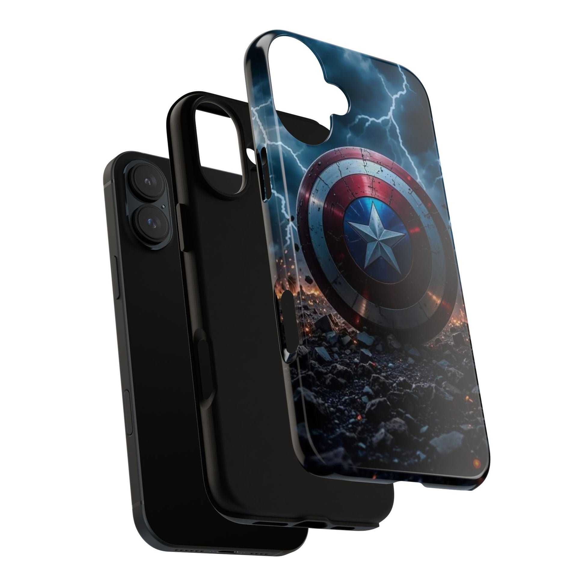 Captain America Shield Tough Cases for iPhones, Samsung, and Pixel