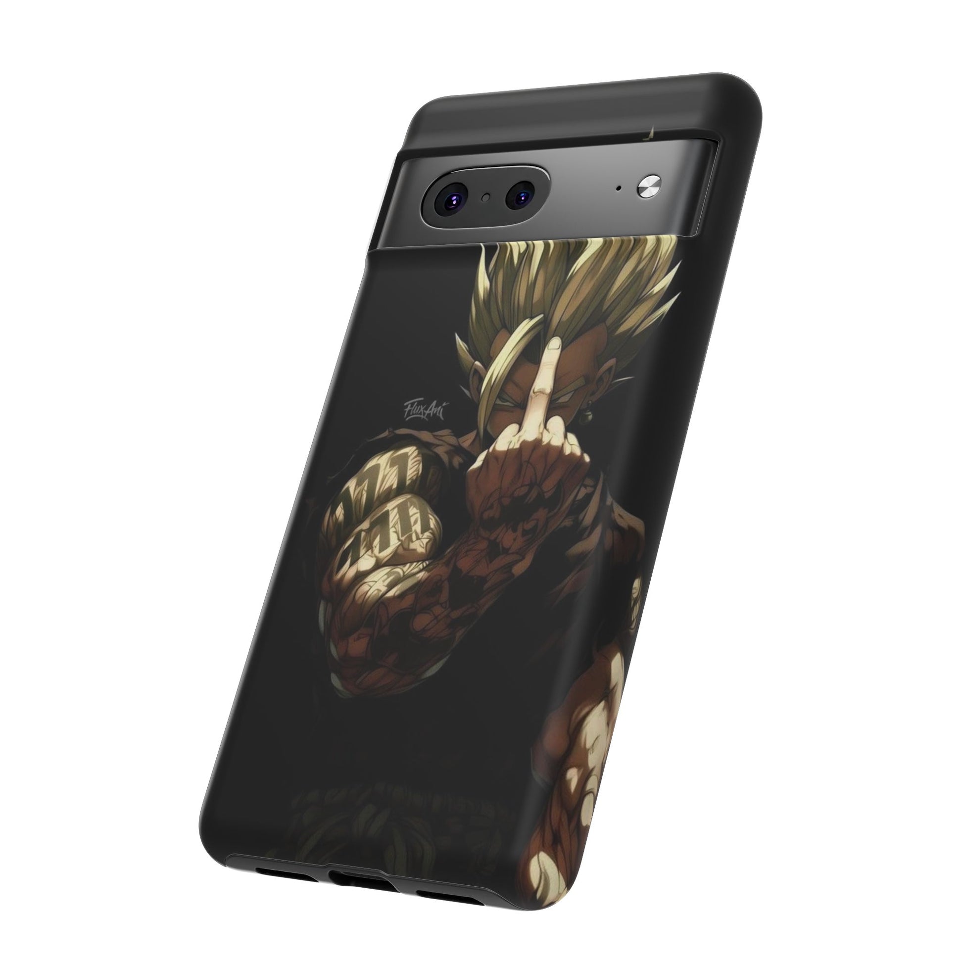 Middle Finger SS Goku Dragon Ball Z Tough Cases for iPhones, Samsung, and Pixel