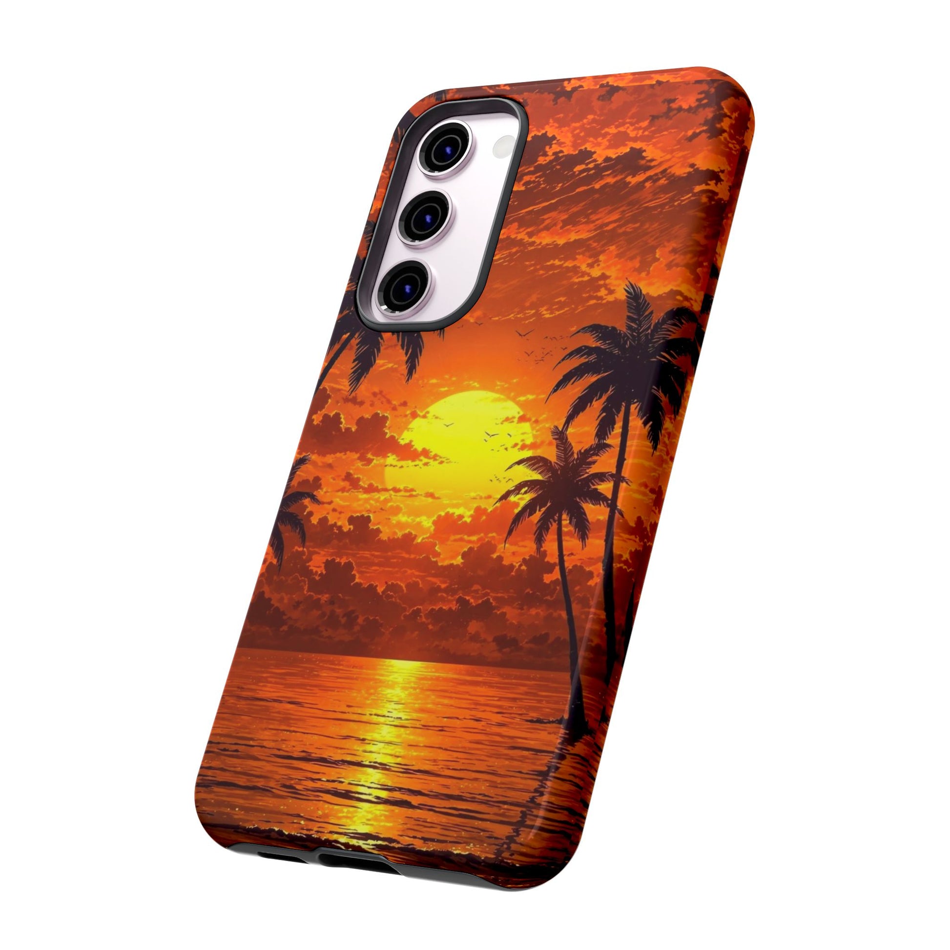 Beautiful Beach Sunset Tough Cases for iPhones, Samsung, and Pixel