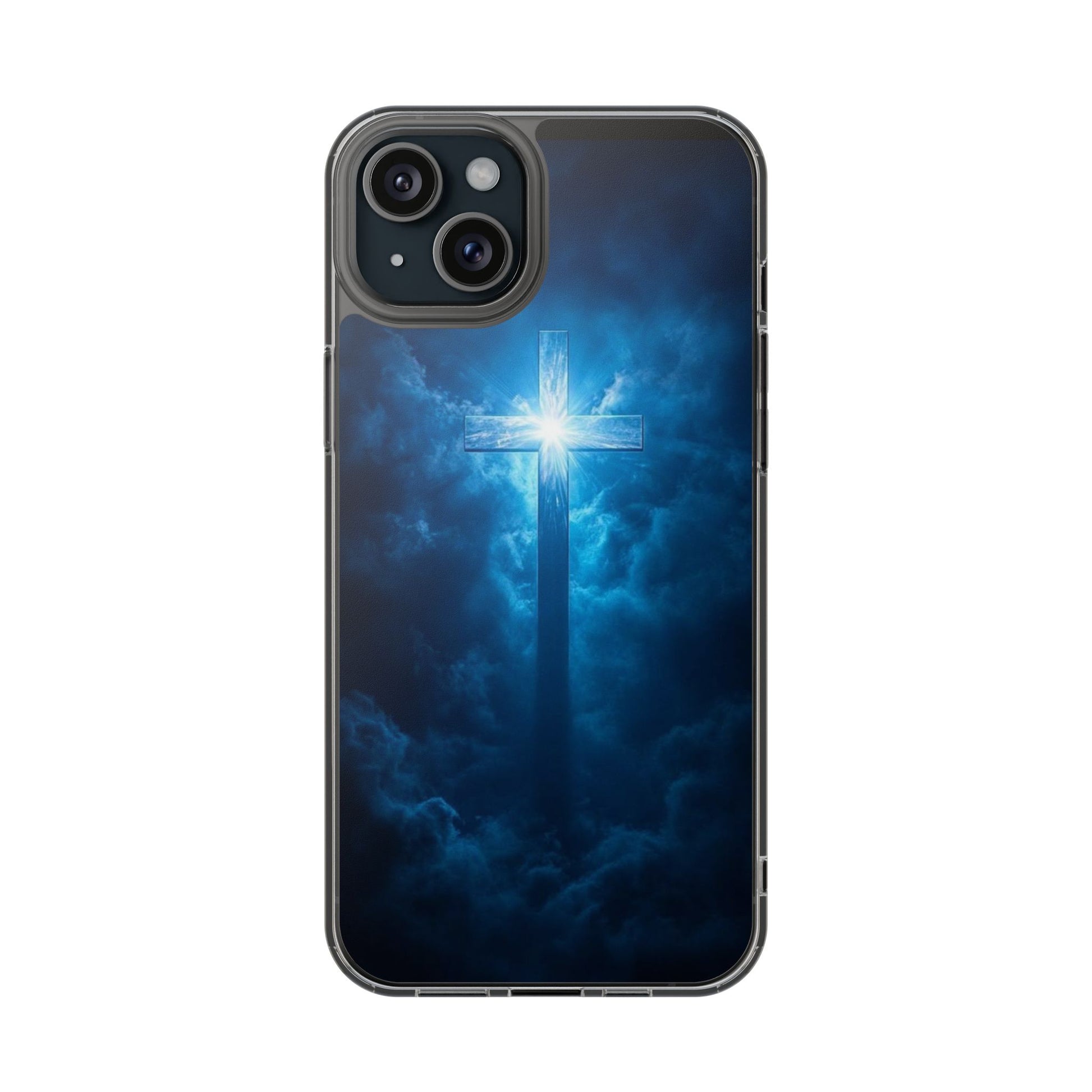 Religious Phone Case, Christian Cross in Clouds Art, Phone Accessories, Samsung