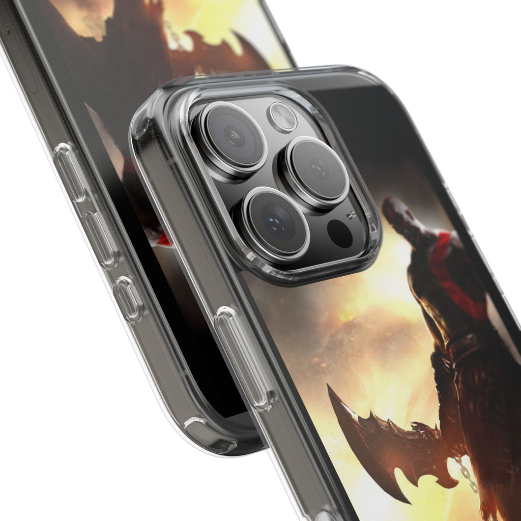 Phone Case, Gaming Inspired War God Clear Case for Gamers, PS4 Fans,