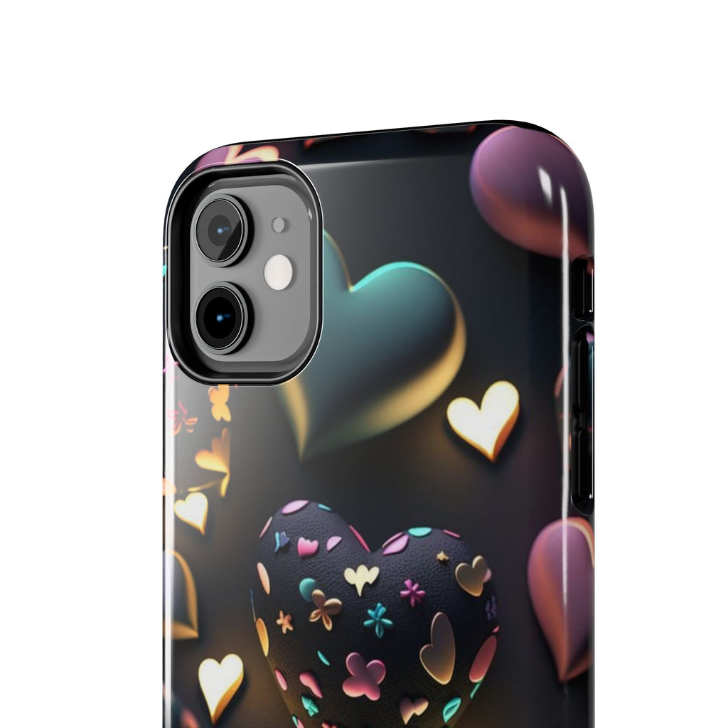 Floating Hearts Themed Tough Phone Cases for Iphones & Samsung Phones