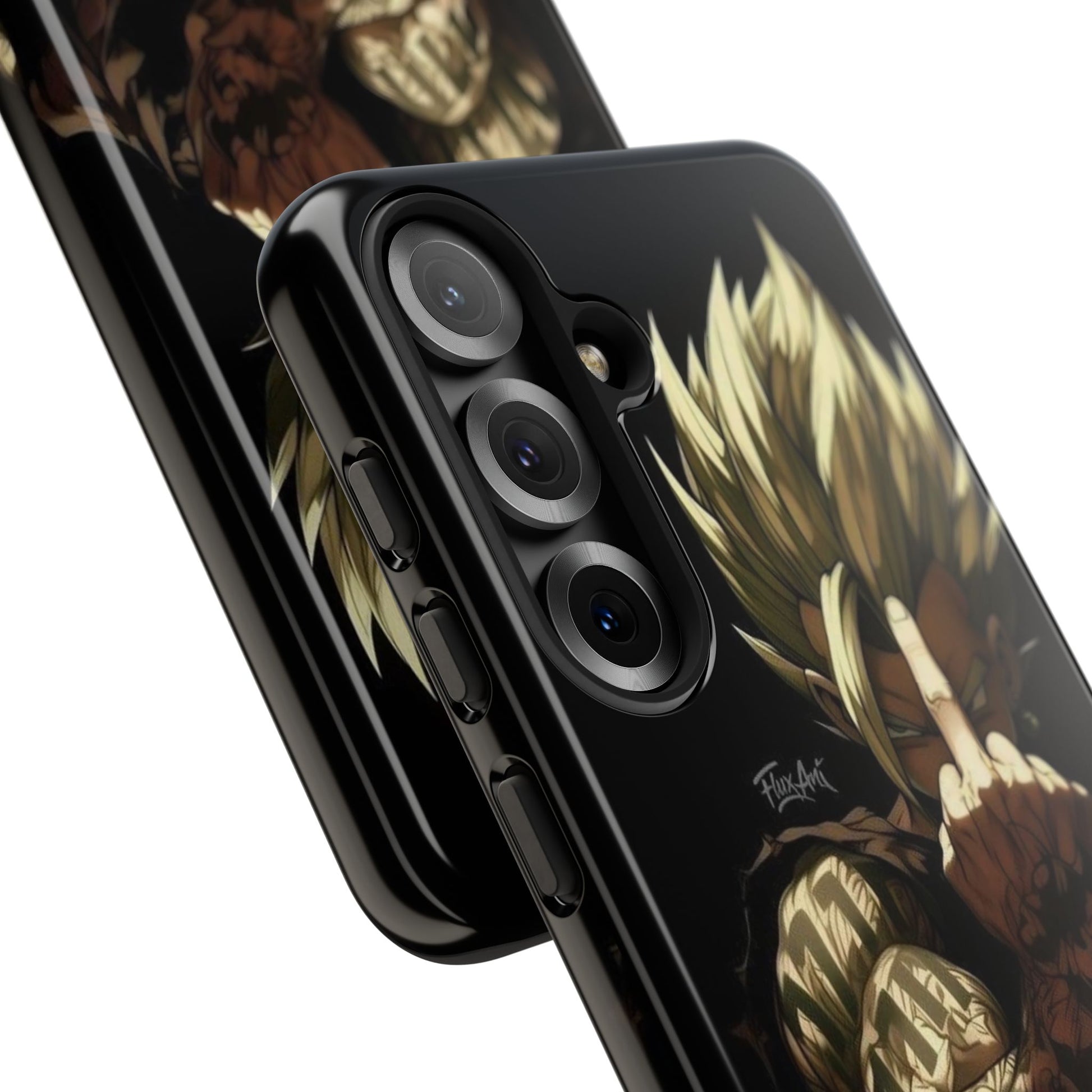 Middle Finger SS Goku Dragon Ball Z Tough Cases for iPhones, Samsung, and Pixel