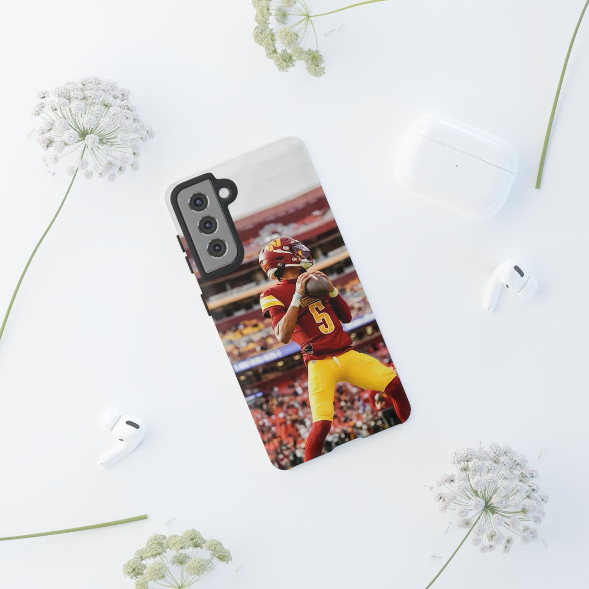 Jayden Daniels Washington Football Tough Cases for iPhones, Samsung, and Pixel