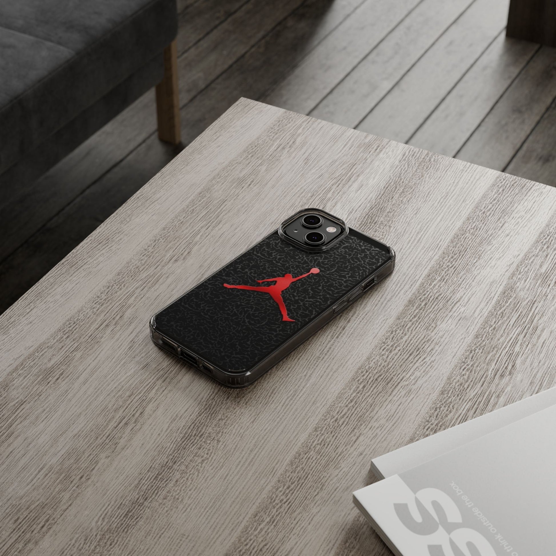 Jump Man Basketball style  Clear Phone Cover