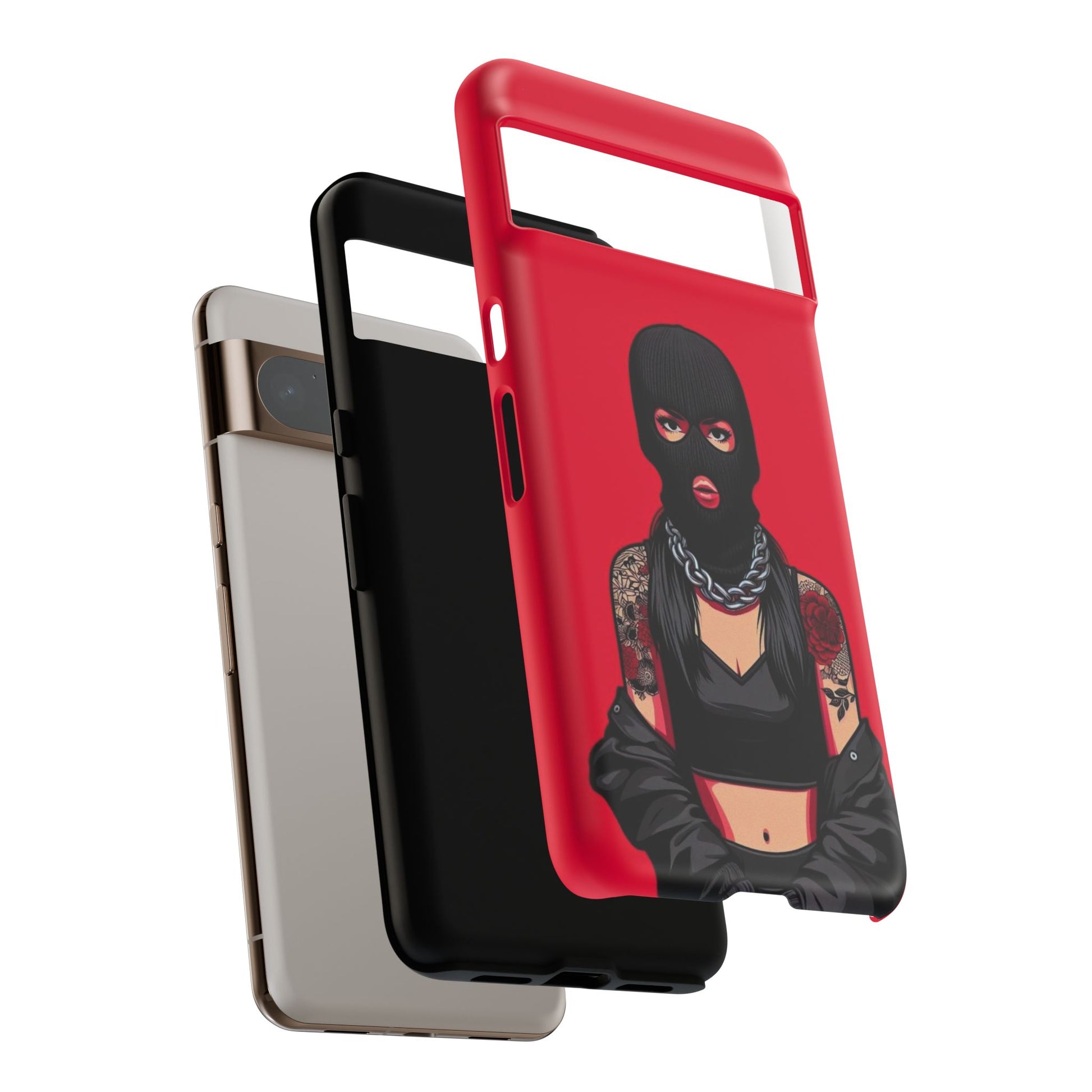 Thug Girl Red Design Tough Cases for iPhones, Samsung, and Pixel