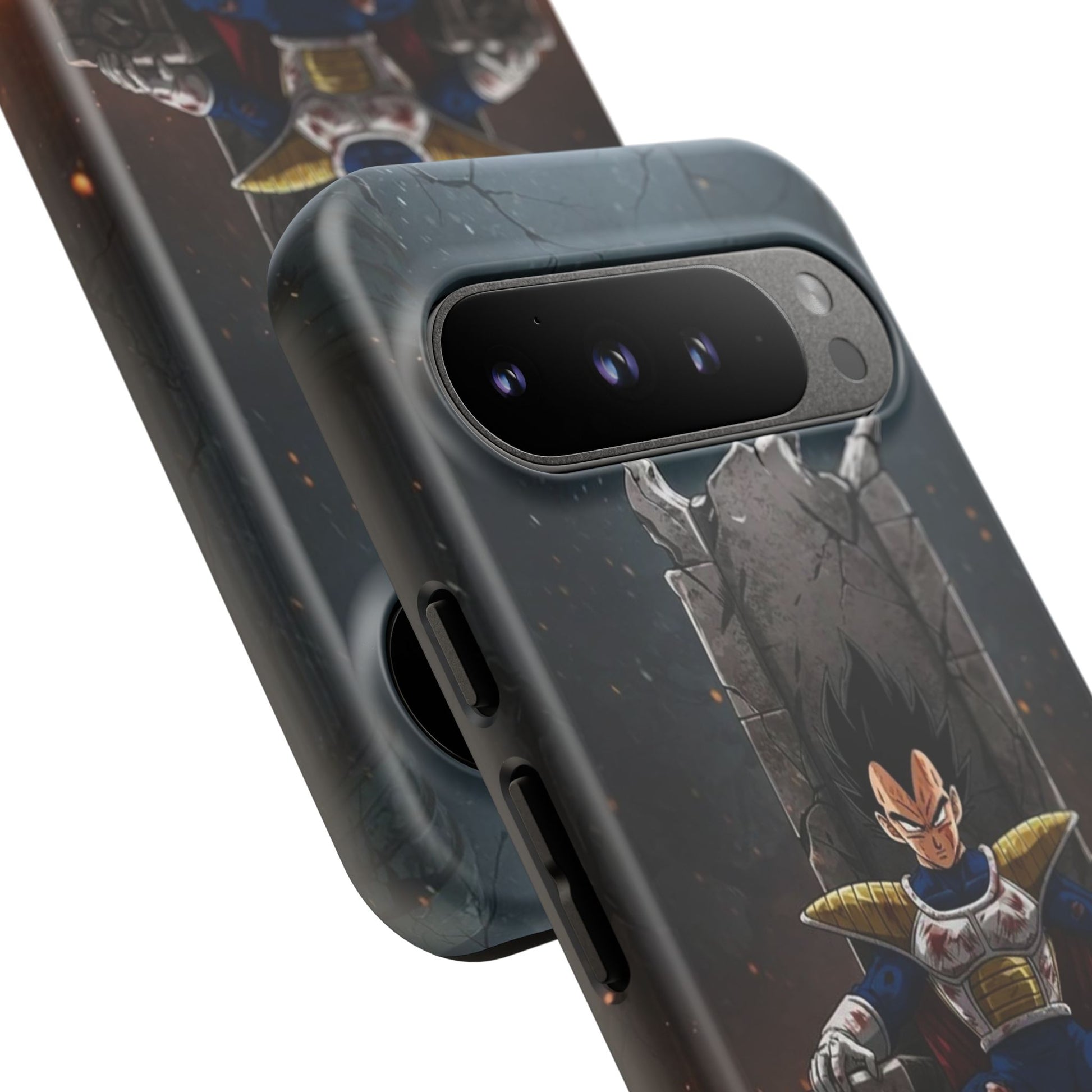 Vegeta on Throne DBZ Theme Tough Cases for iPhones, Samsung, and Pixel