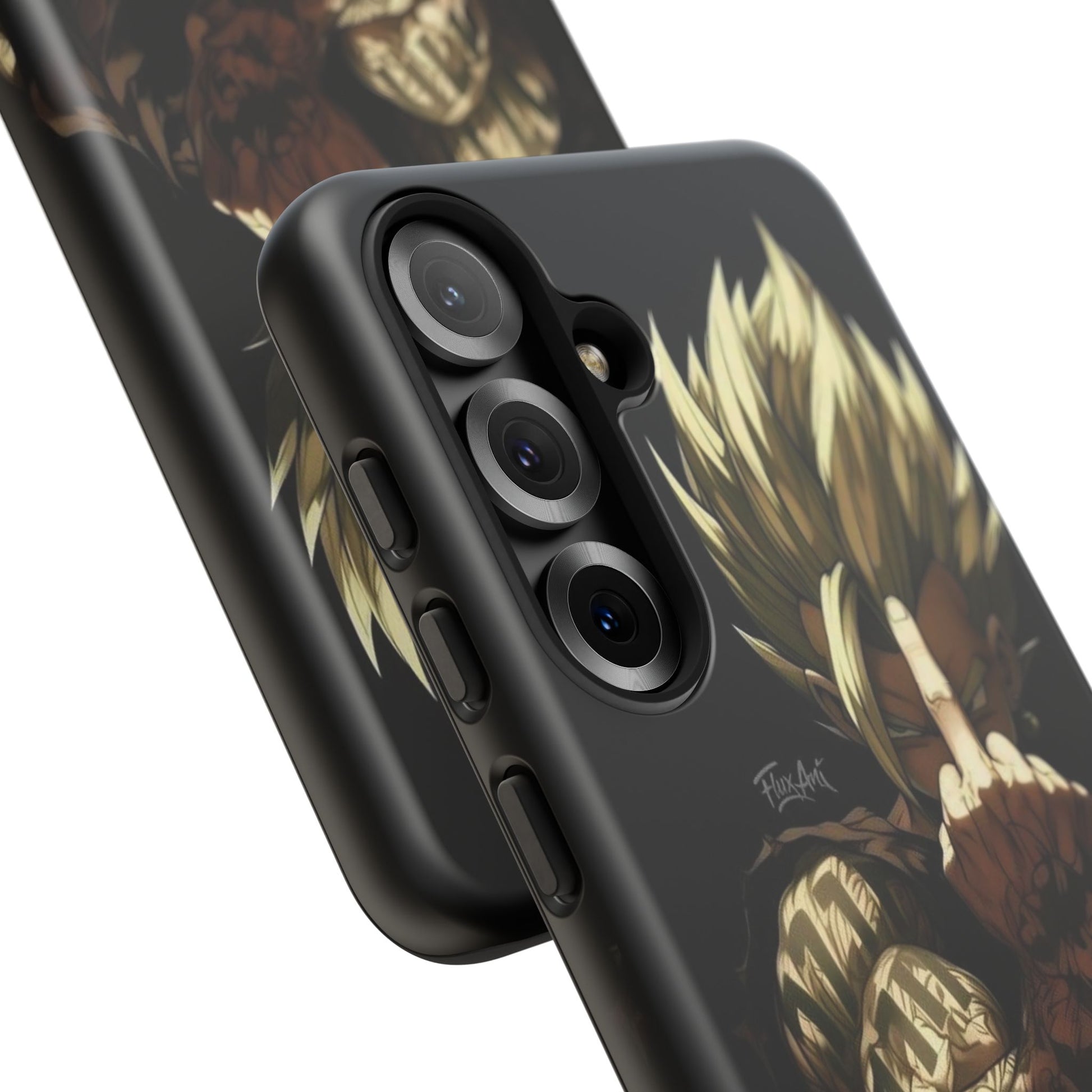 Middle Finger SS Goku Dragon Ball Z Tough Cases for iPhones, Samsung, and Pixel