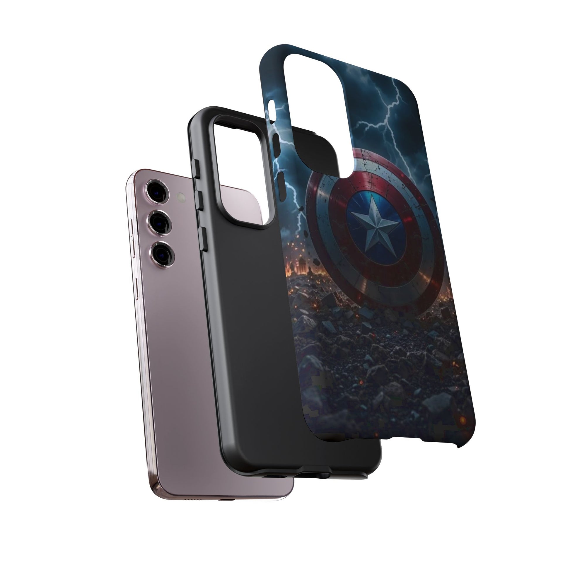 Captain America Shield Tough Cases for iPhones, Samsung, and Pixel