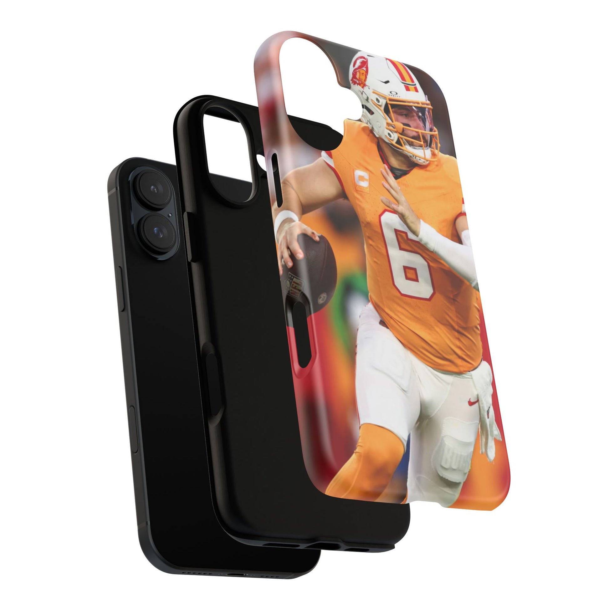 Tampa Bay Buccaneers Baker Mayfield Football Tough Cases for iPhones, Samsung, and Pixel