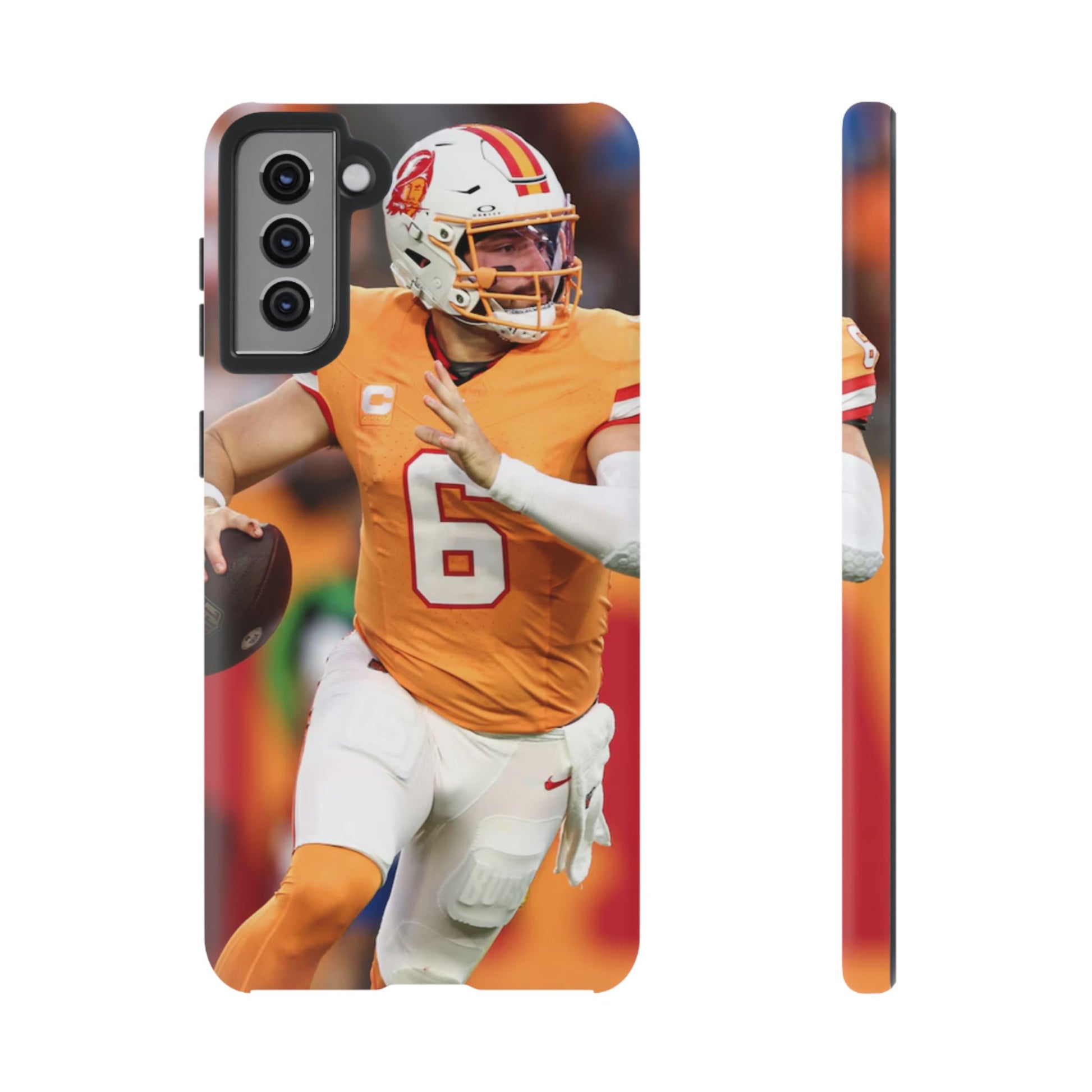 Tampa Bay Buccaneers Baker Mayfield Football Tough Cases for iPhones, Samsung, and Pixel