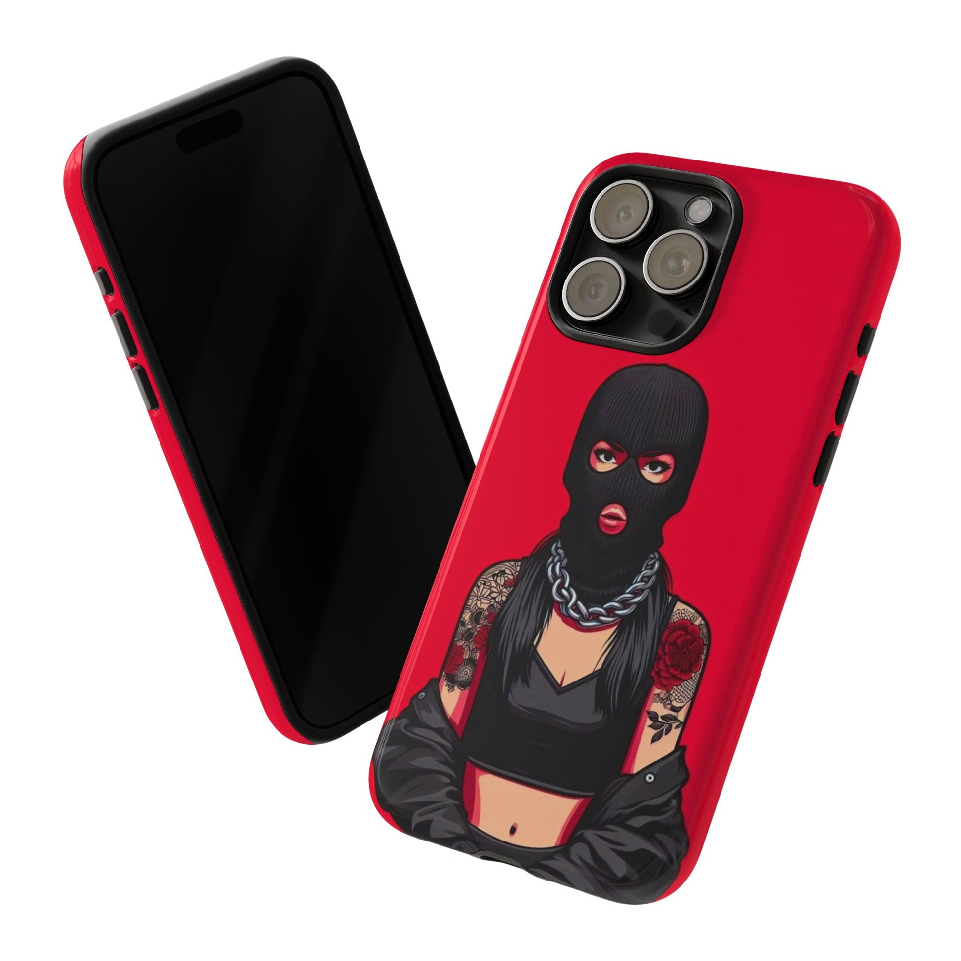 Thug Girl Red Design Tough Cases for iPhones, Samsung, and Pixel