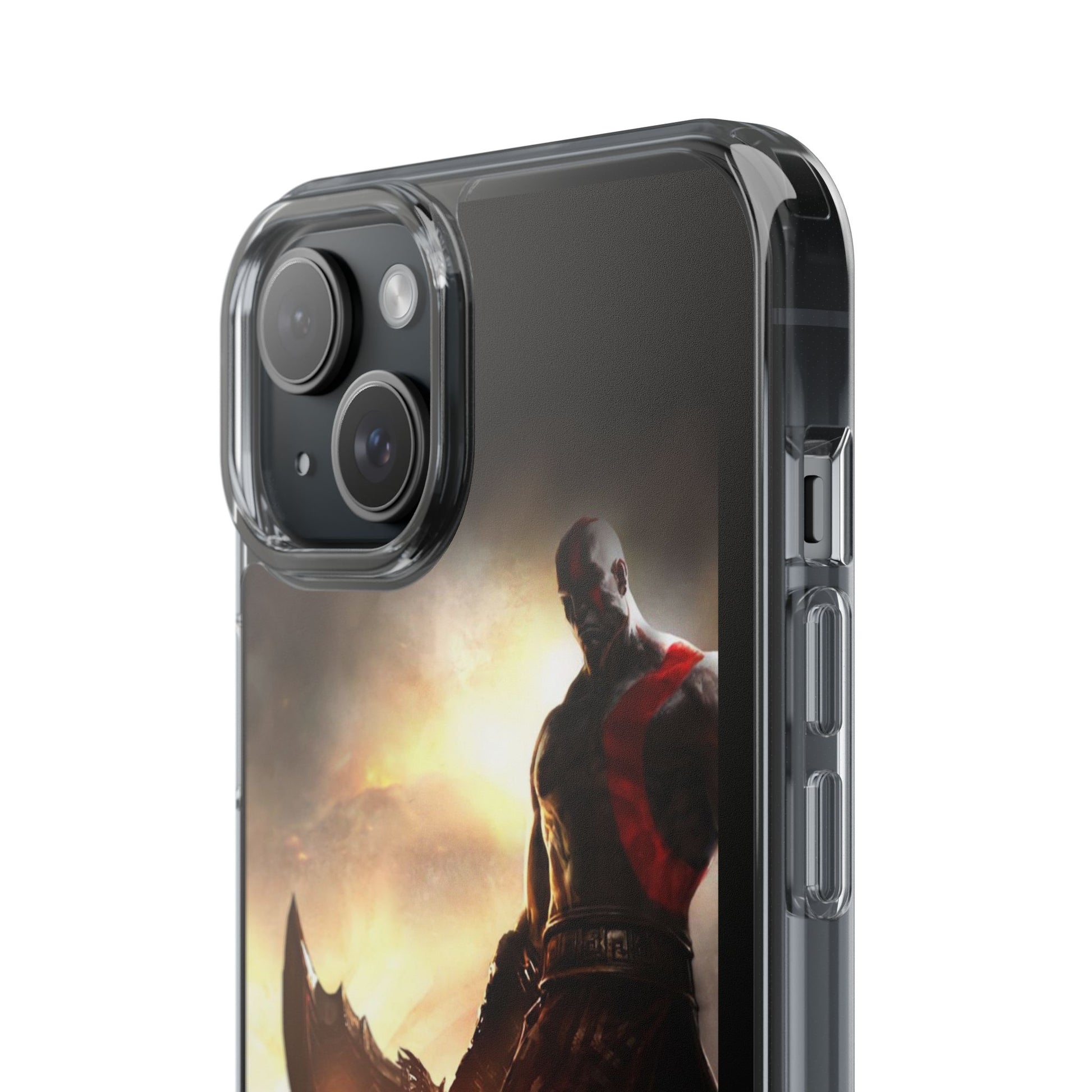 Phone Case, Gaming Inspired War God Clear Case for Gamers, PS4 Fans,