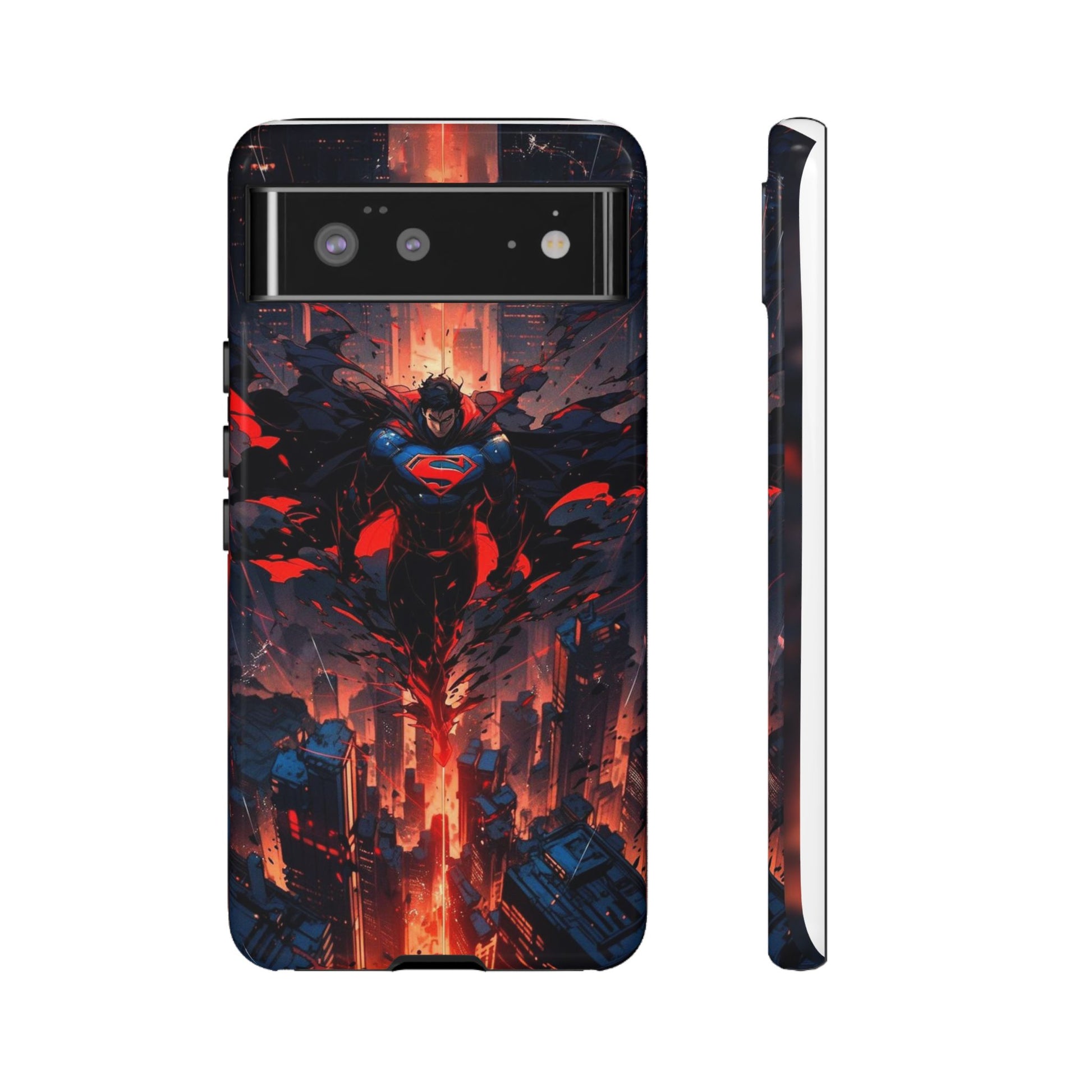 Anime Superman Tough Cases for iPhones, Samsung, and Pixel