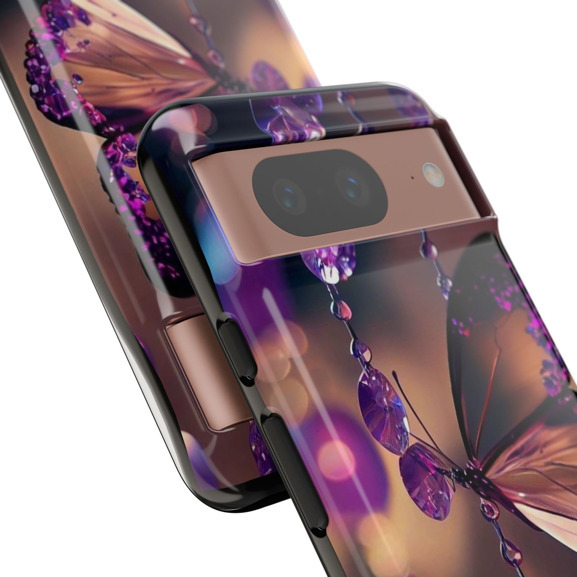 Purple Butterfly Tough Cases for iPhones, Samsung, and Pixel