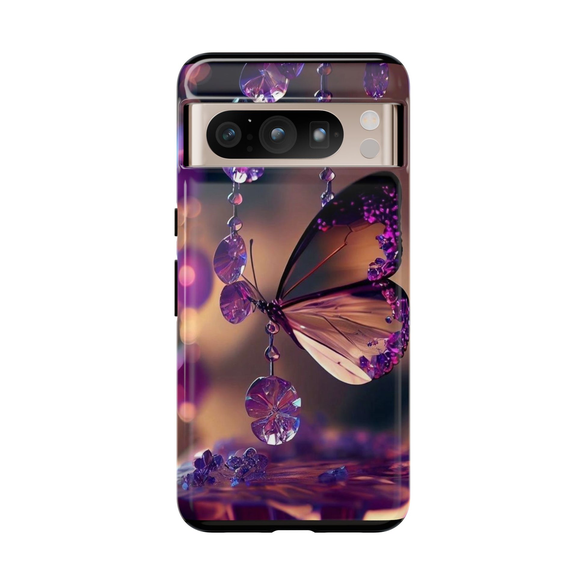 Purple Butterfly Tough Cases for iPhones, Samsung, and Pixel