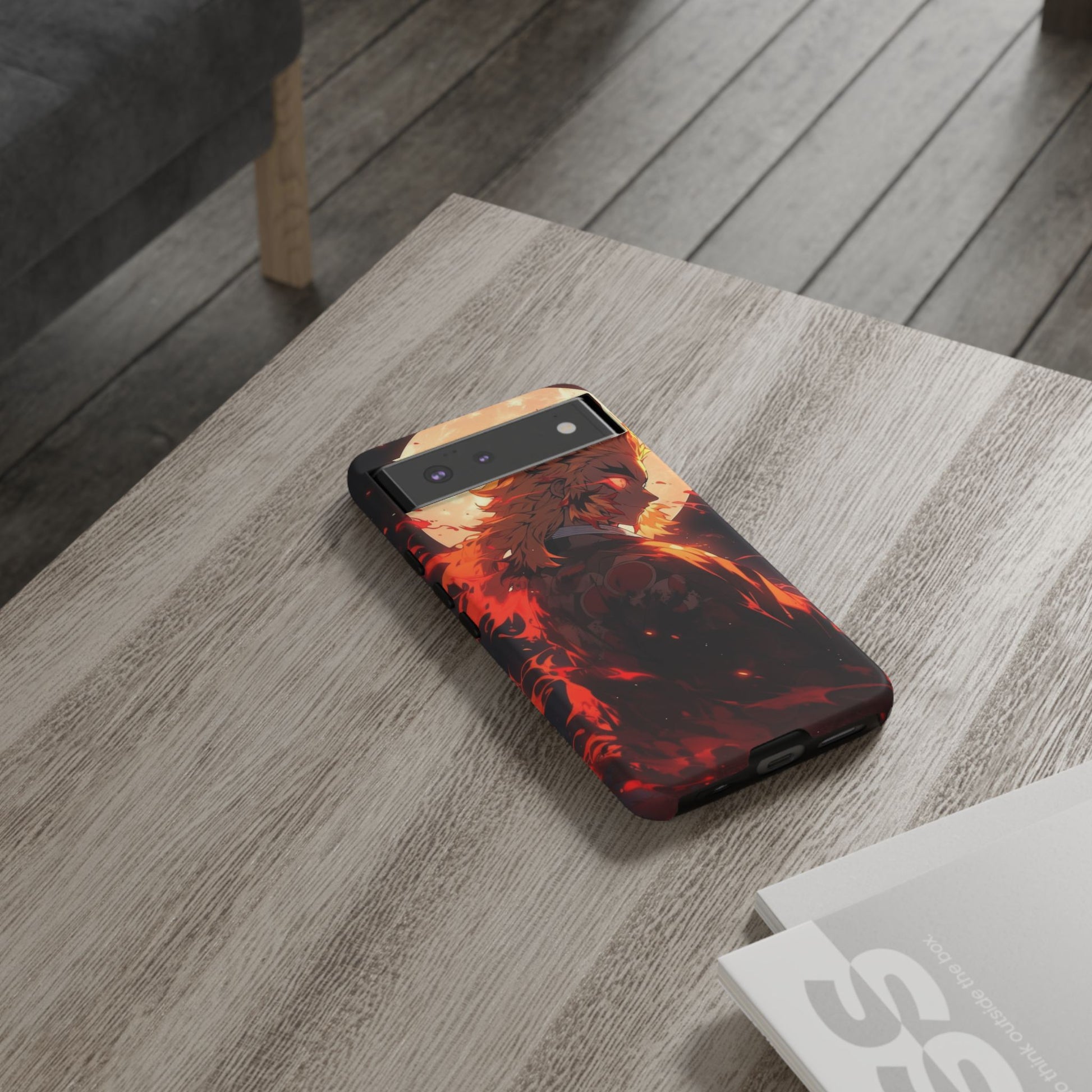 Demon Sl;ayer Rengoku Anime Phone Case, Tough Cases for iPhones, Samsung, and Pixel