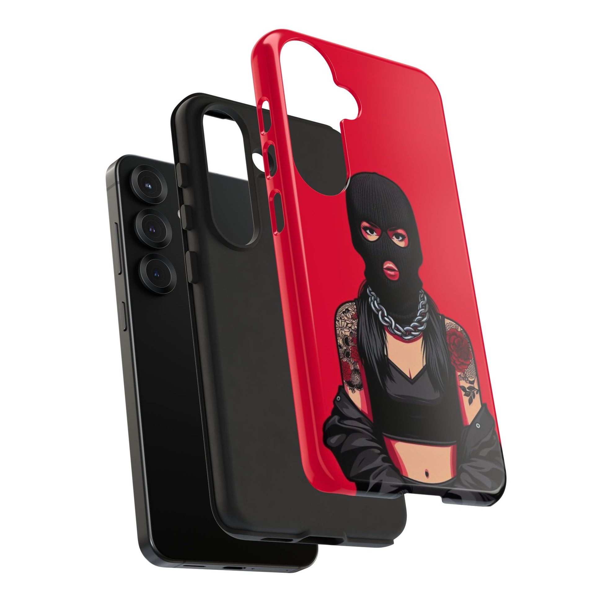Thug Girl Red Design Tough Cases for iPhones, Samsung, and Pixel