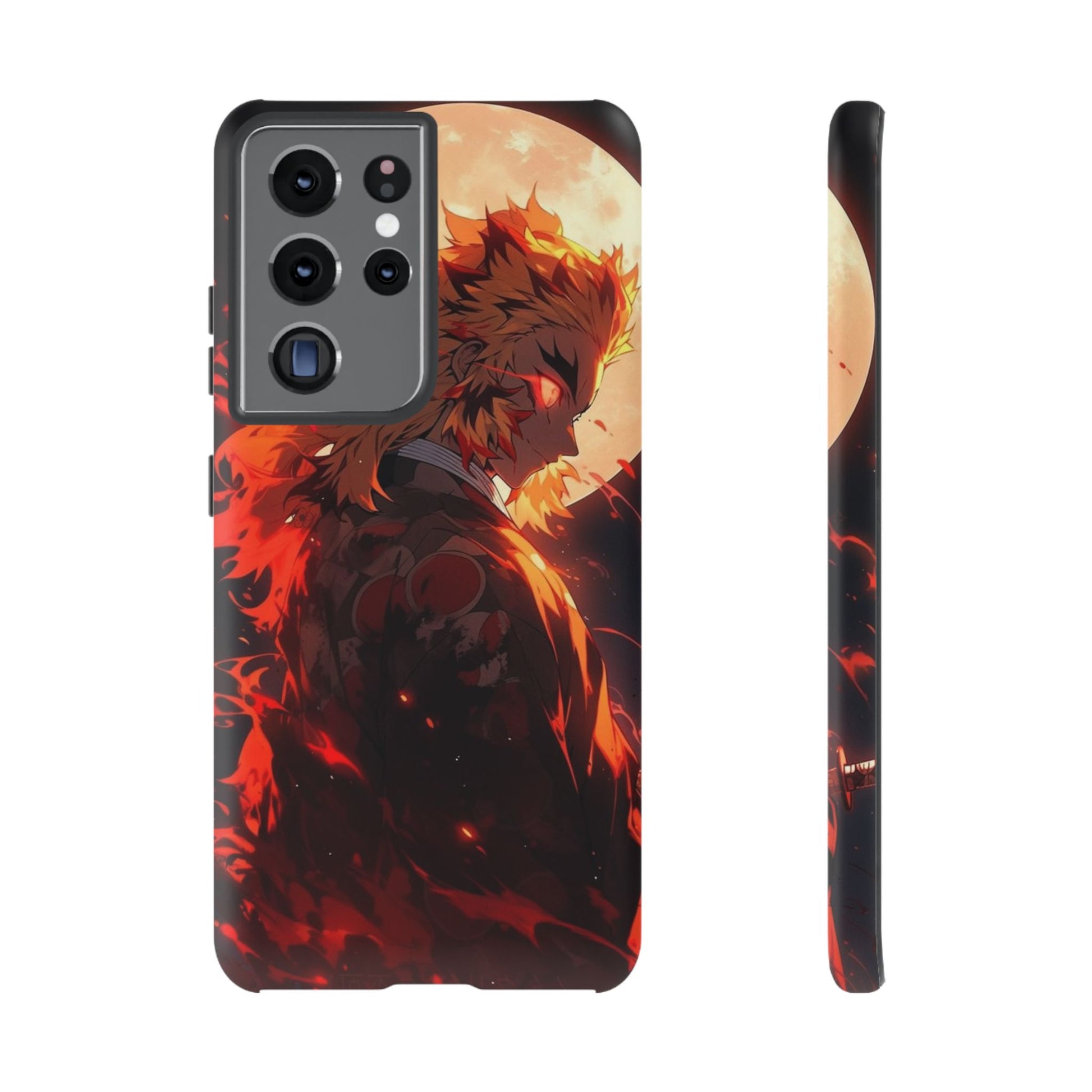 Demon Sl;ayer Rengoku Anime Phone Case, Tough Cases for iPhones, Samsung, and Pixel