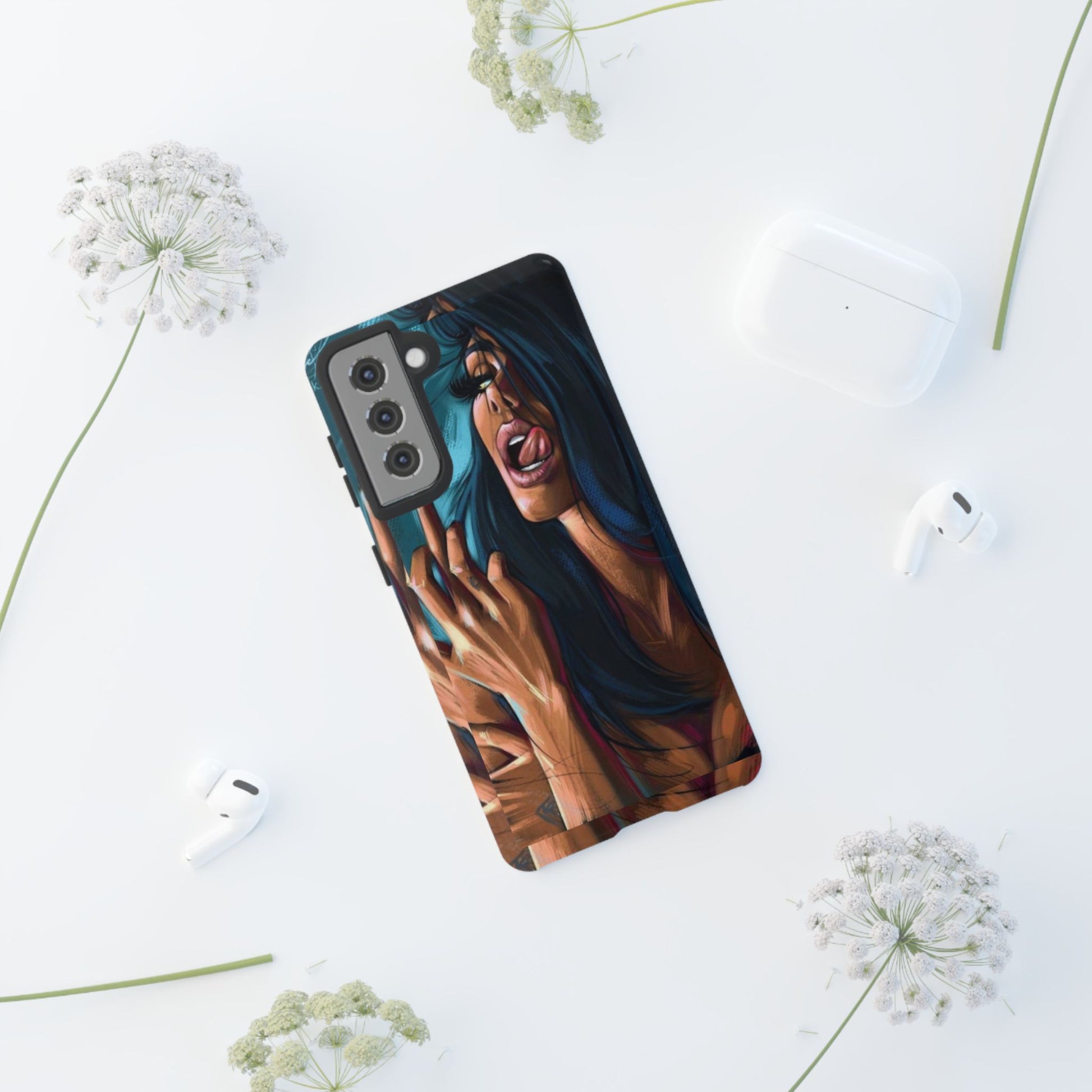 Tough Girl Theme Urban Design Cases for iPhones, Samsung, and Pixel