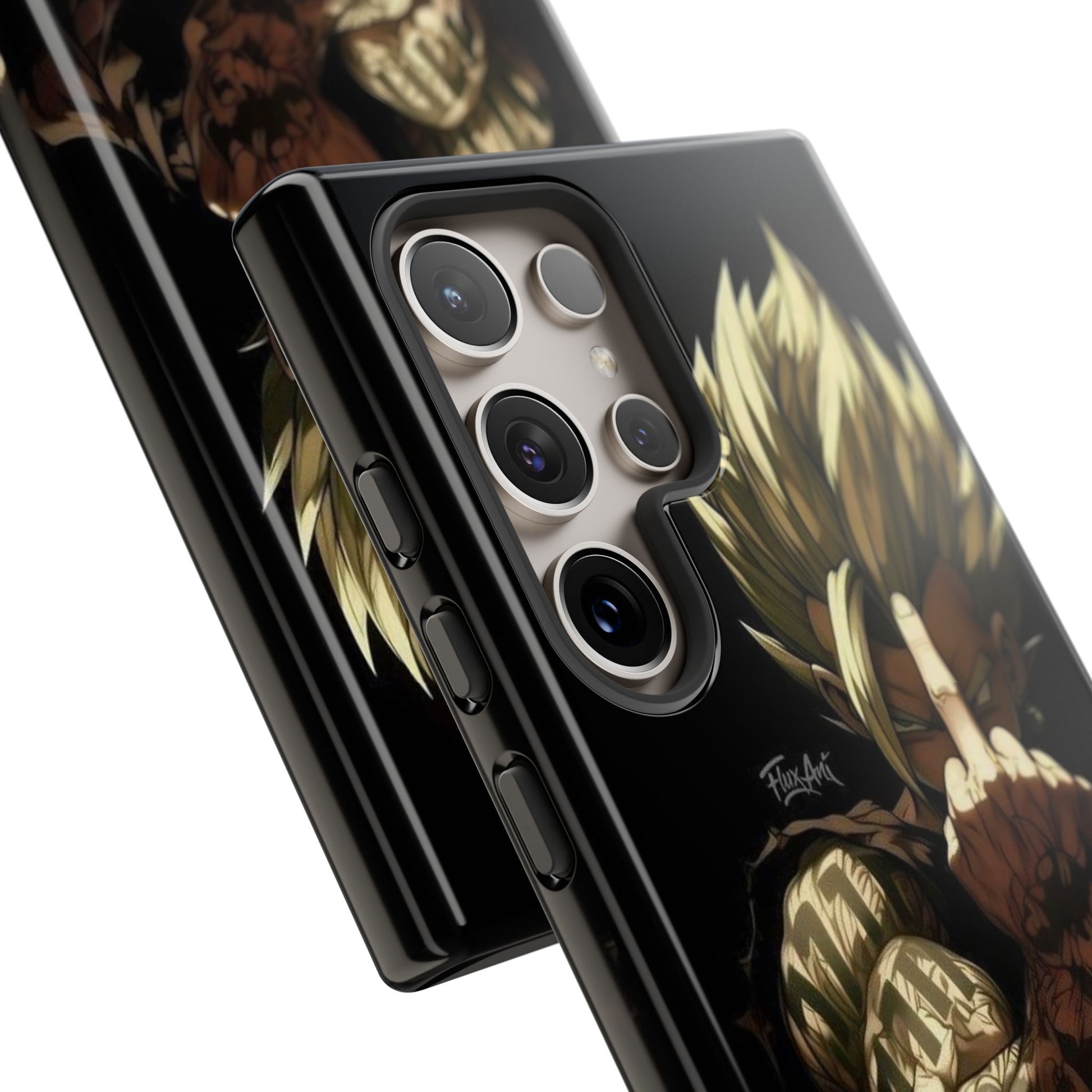Middle Finger SS Goku Dragon Ball Z Tough Cases for iPhones, Samsung, and Pixel