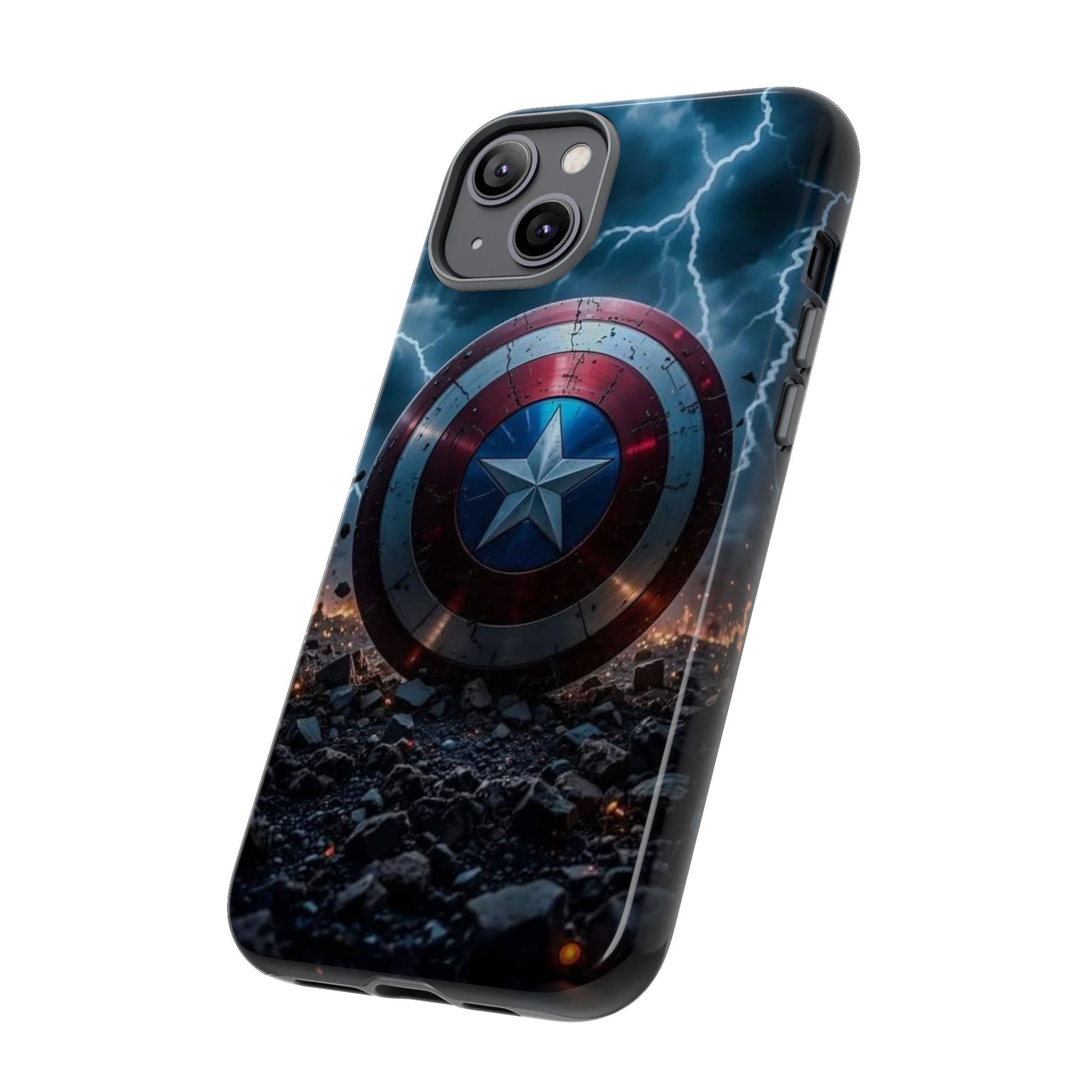 Captain America Shield Tough Cases for iPhones, Samsung, and Pixel