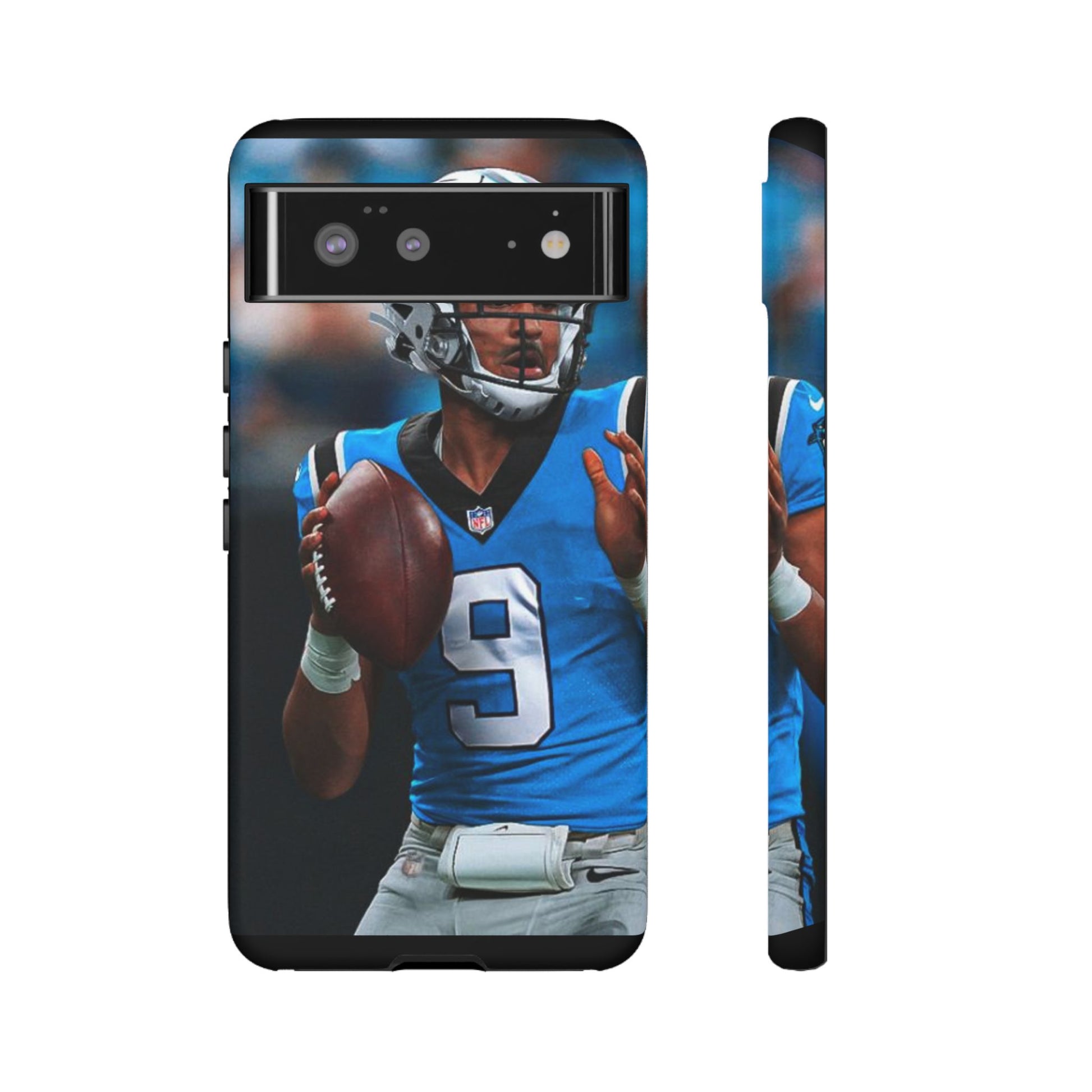 Carolina Panthers Bryce Young Football Tough Cases for iPhones, Samsung, and Pixel