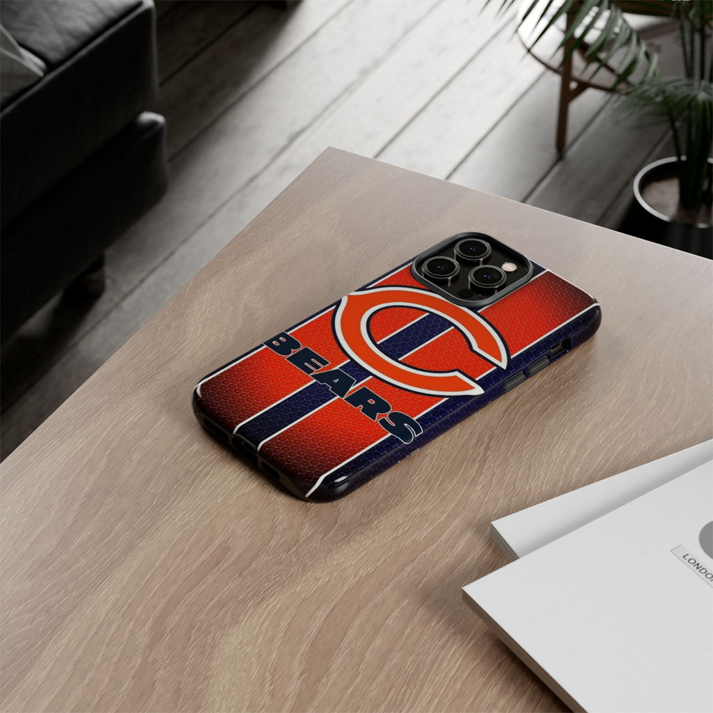 Chicago Bears Stripes Football Phone Case, Tough Cases for iPhones, Samsung, and Pixel