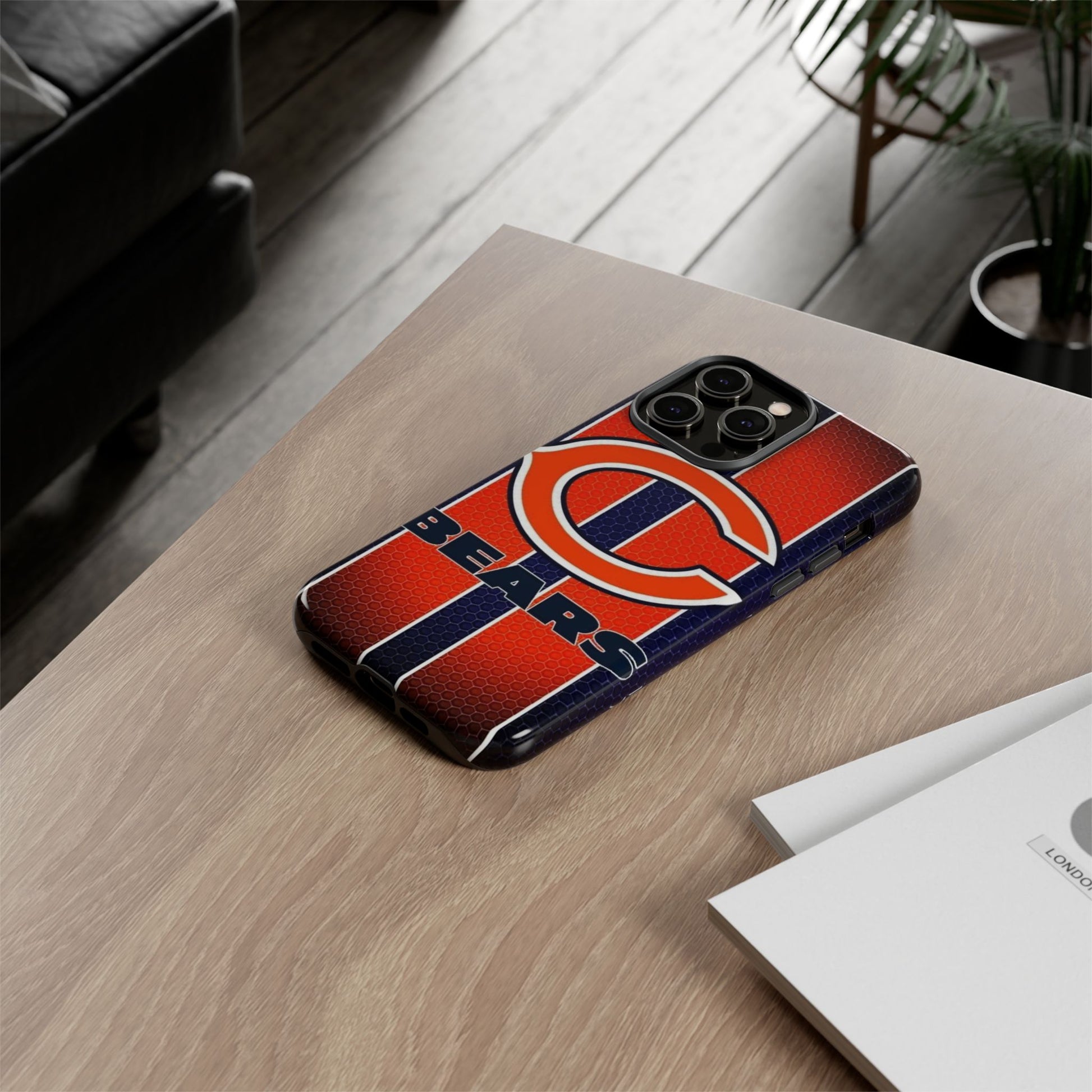 Chicago Bears Stripes Football Phone Case, Tough Cases for iPhones, Samsung, and Pixel