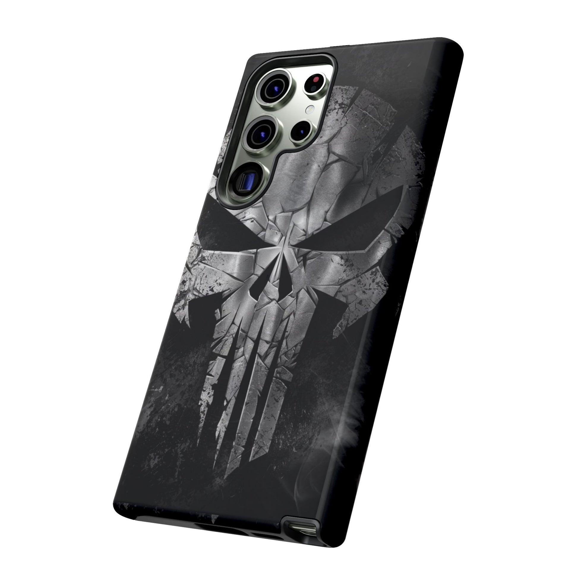 The Punisher Logo Art Tough Cases for iPhones, Samsung, and Pixel