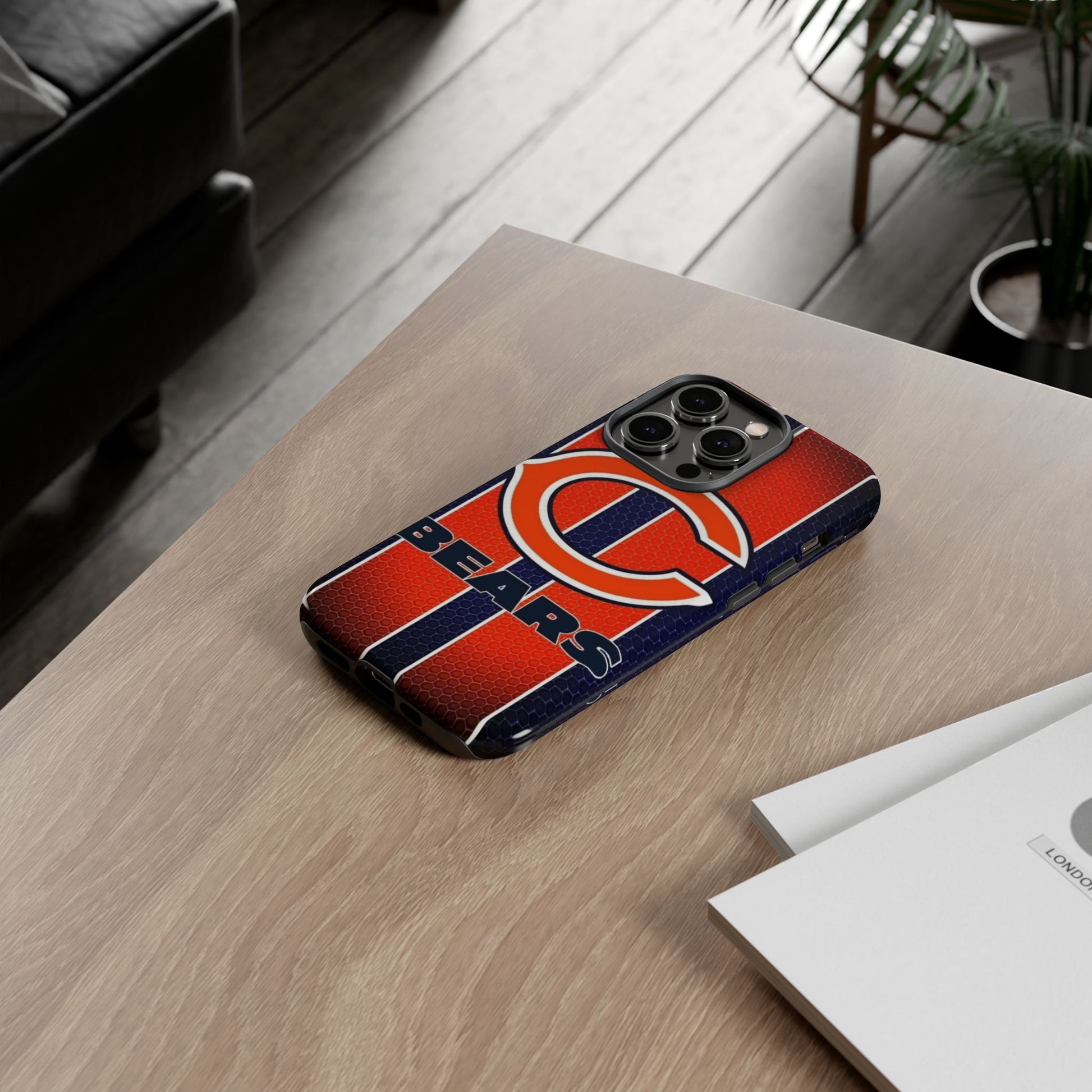 Chicago Bears Stripes Football Phone Case, Tough Cases for iPhones, Samsung, and Pixel