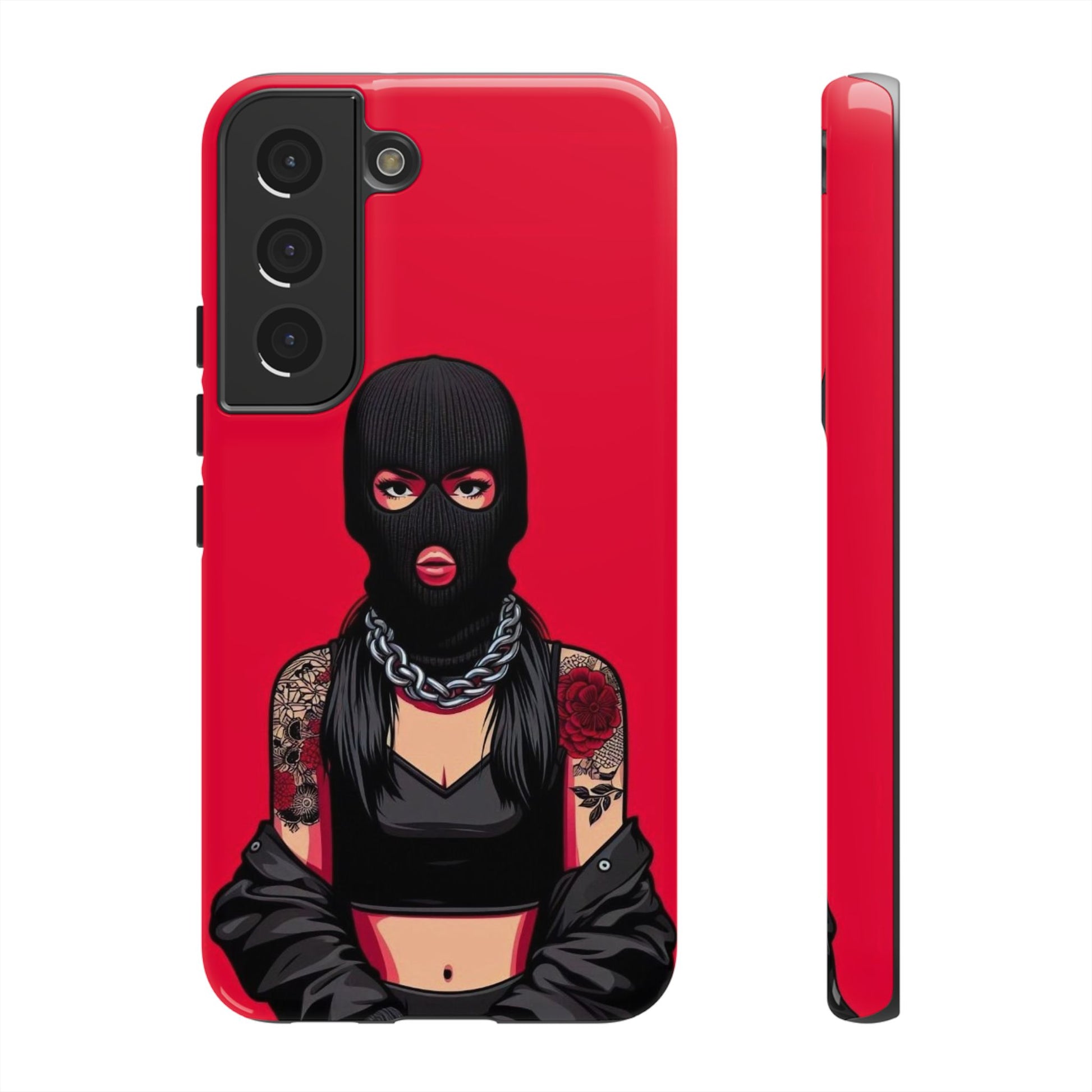 Thug Girl Red Design Tough Cases for iPhones, Samsung, and Pixel