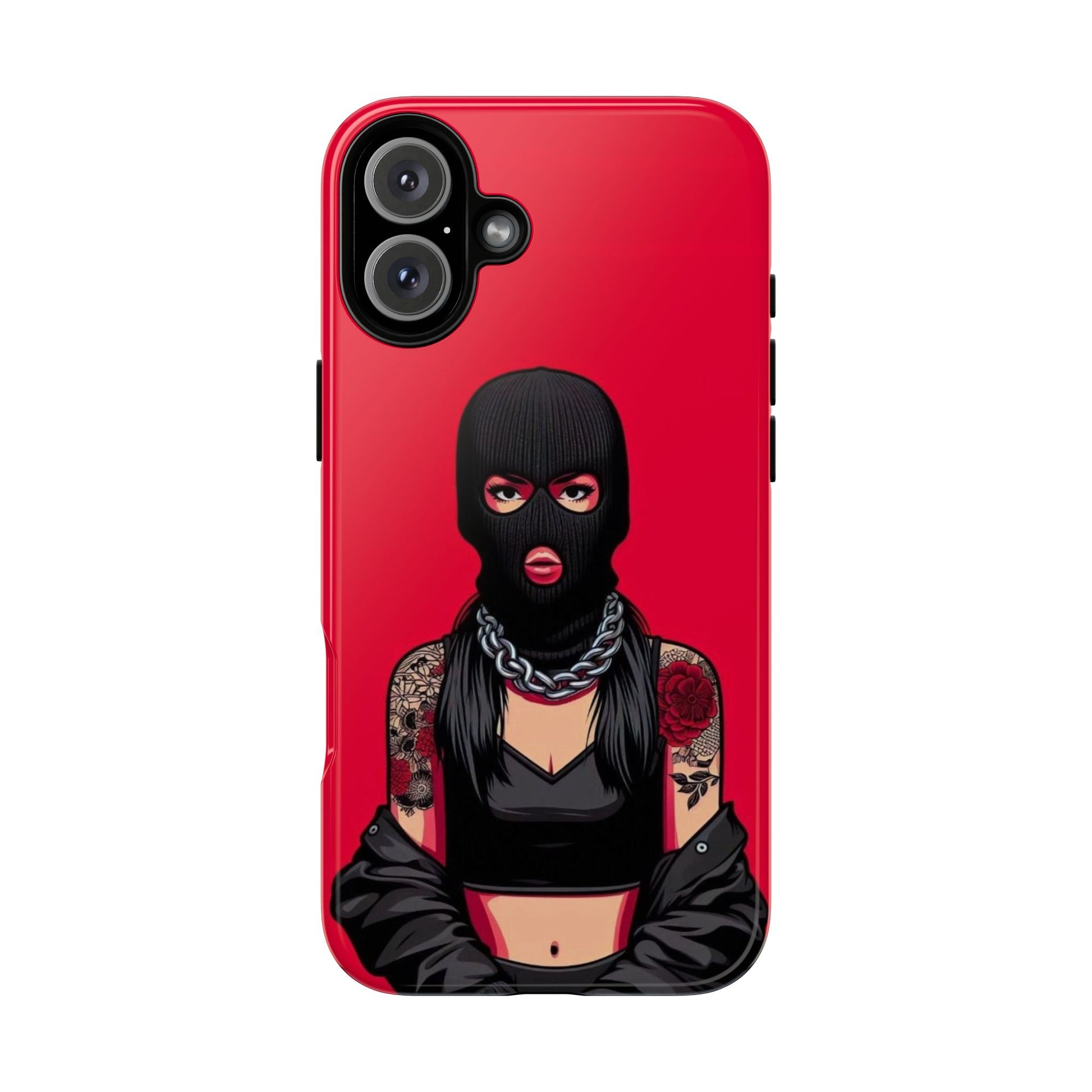 Thug Girl Red Design Tough Cases for iPhones, Samsung, and Pixel