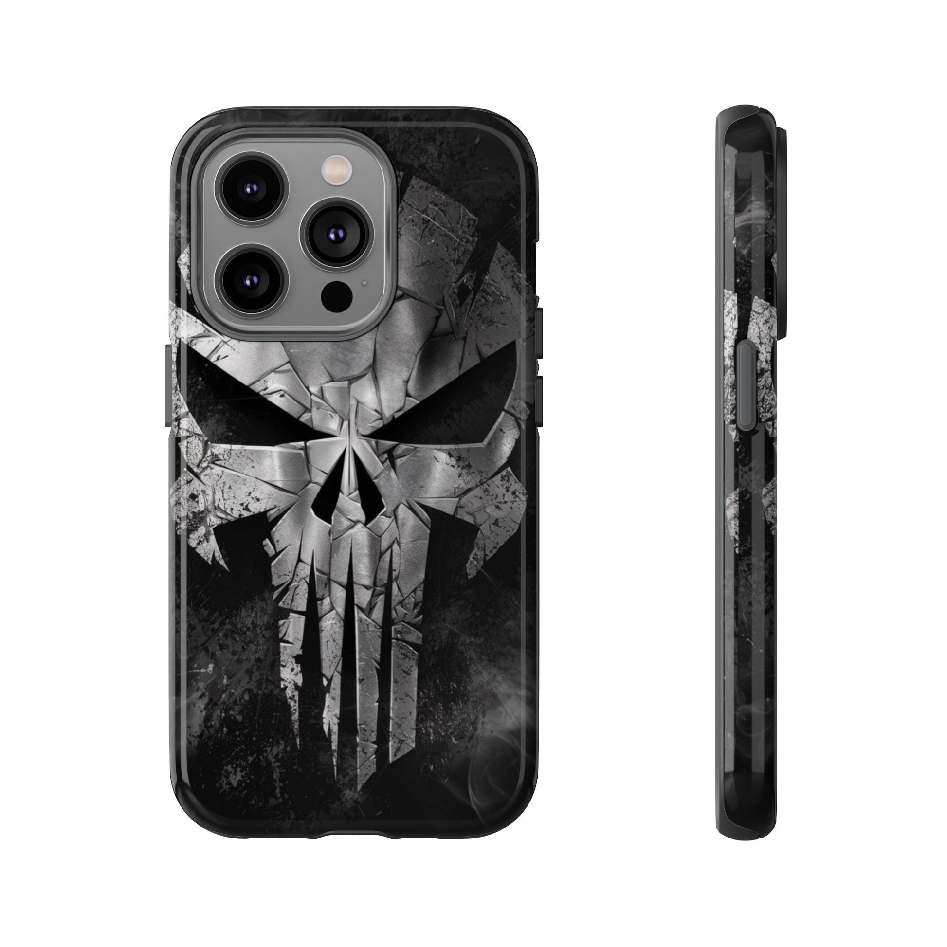 The Punisher Logo Art Tough Cases for iPhones, Samsung, and Pixel