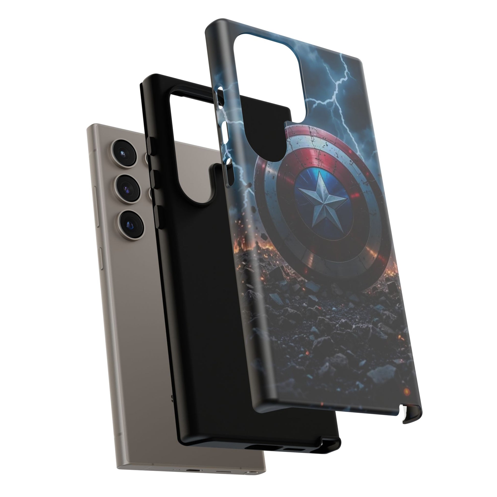 Captain America Shield Tough Cases for iPhones, Samsung, and Pixel