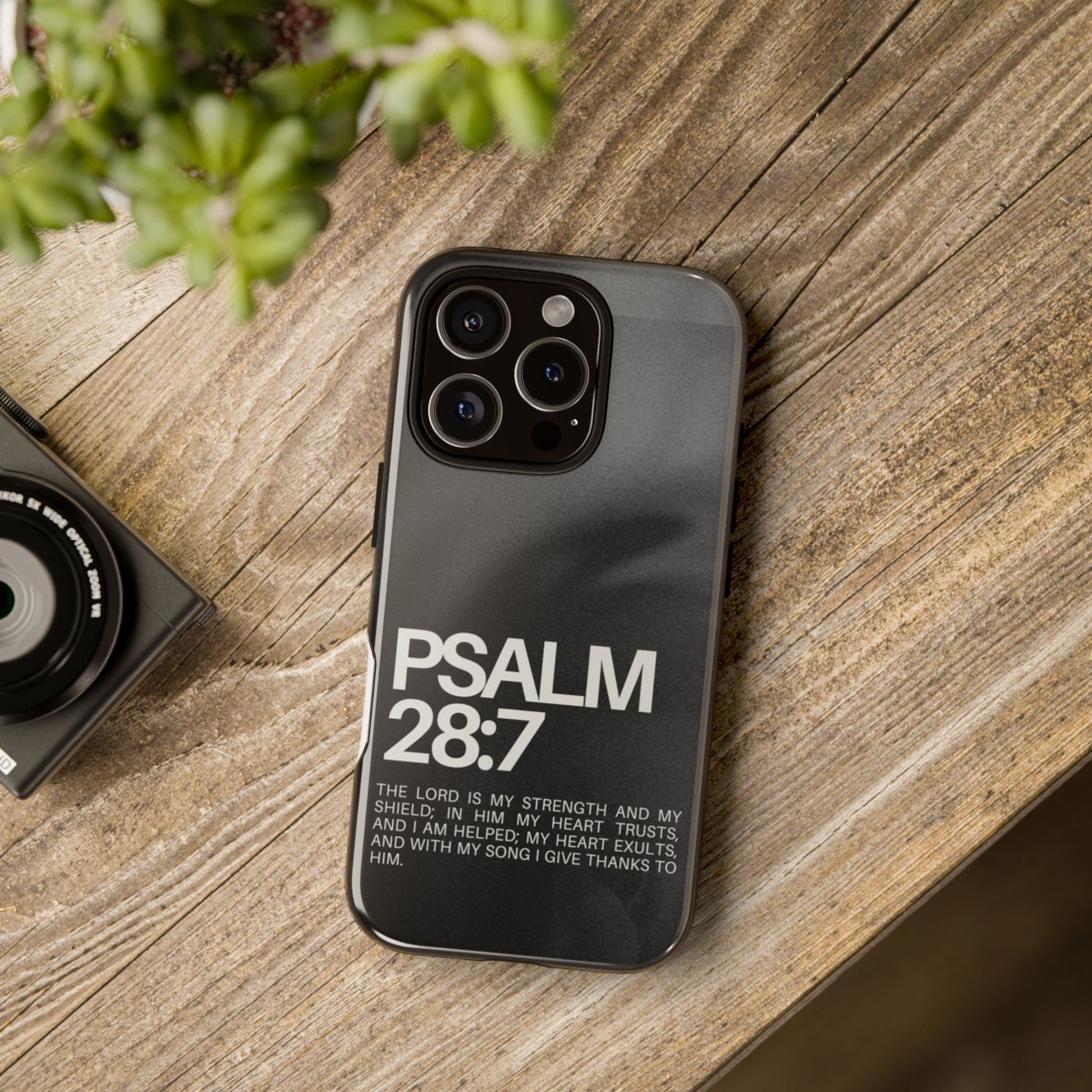 Christian Themed Psalms 28:7 Phone Case, Tough Cases for iPhones, Samsung, and Pixel