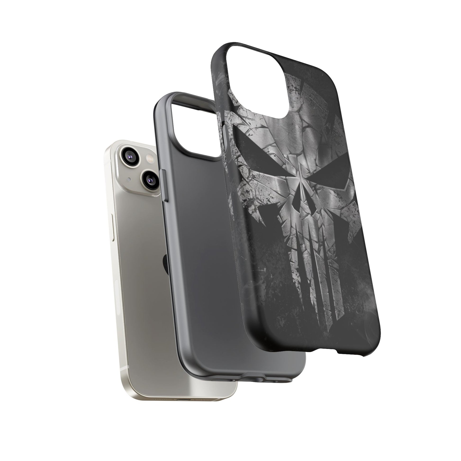The Punisher Logo Art Tough Cases for iPhones, Samsung, and Pixel