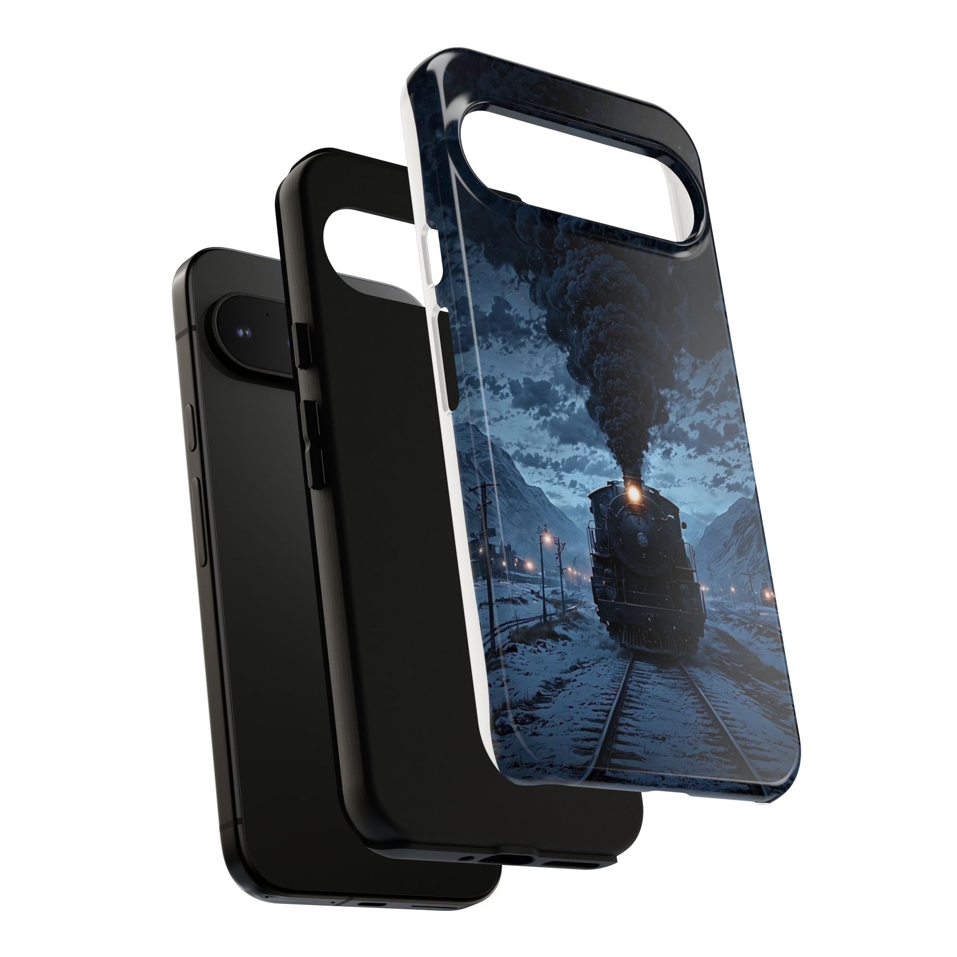 Steam Engine Train Themed Tough Cases for iPhones, Samsung, and Pixel