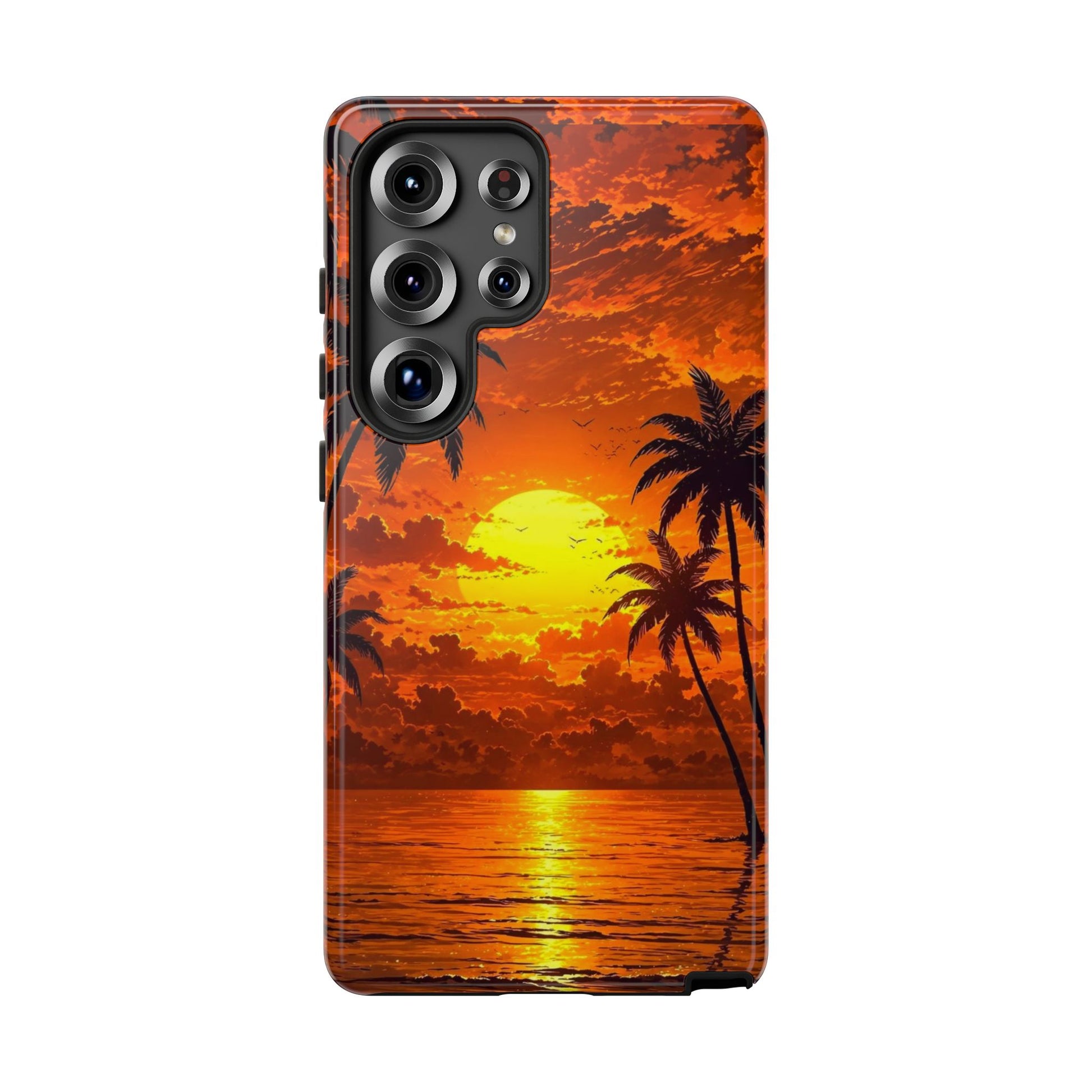 Beautiful Beach Sunset Tough Cases for iPhones, Samsung, and Pixel