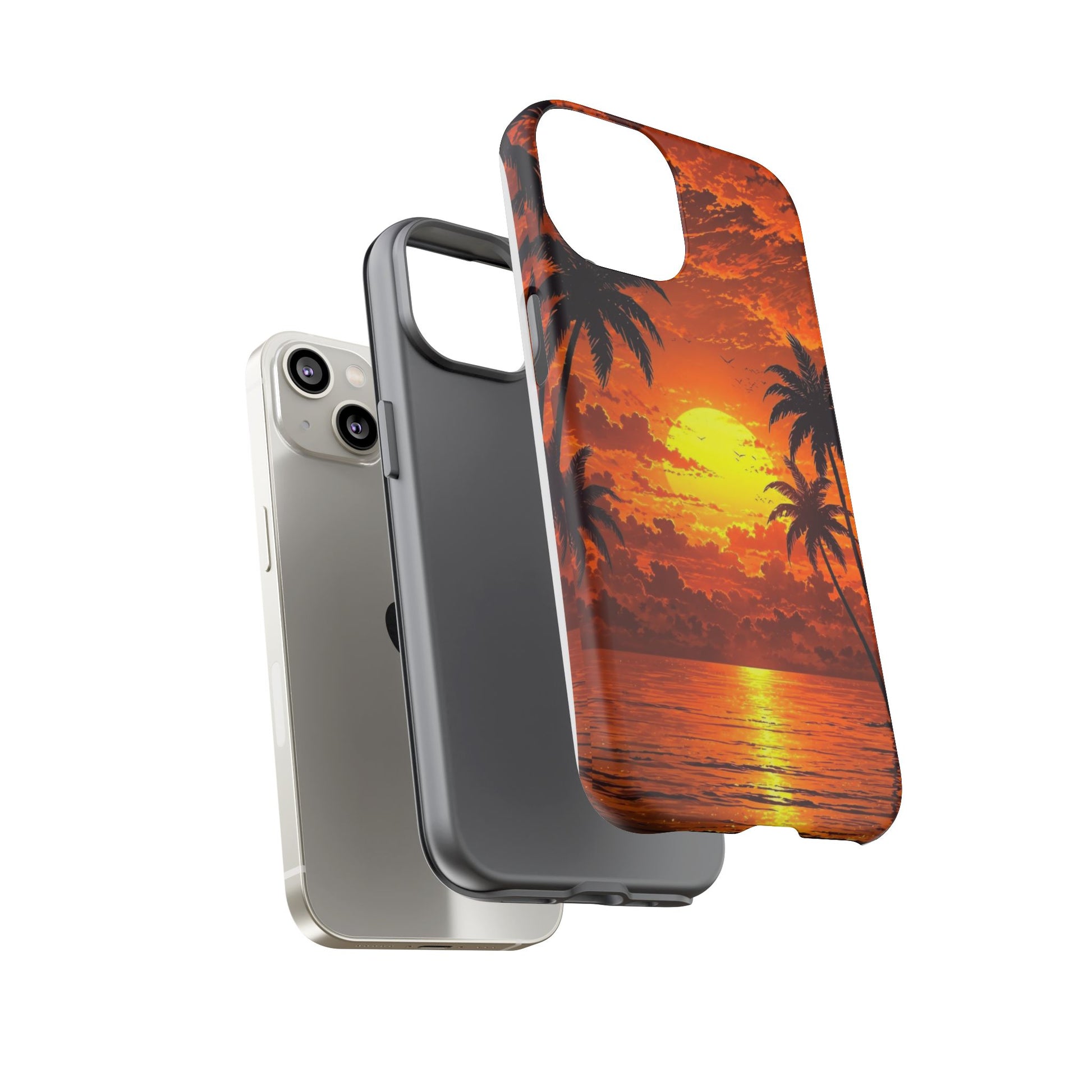 Beautiful Beach Sunset Tough Cases for iPhones, Samsung, and Pixel