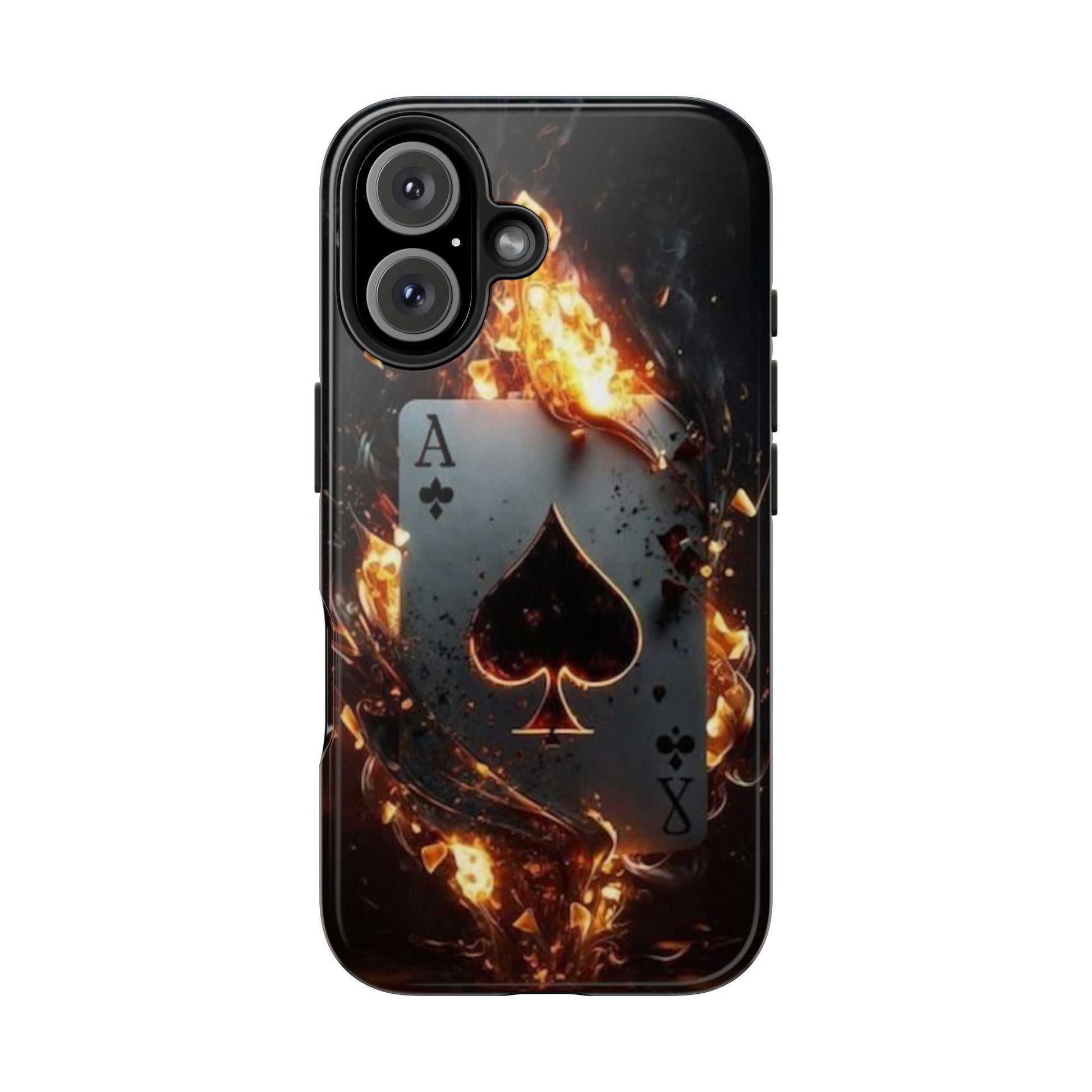 Flaming Ace Card Casino Themed Phone Cases for Iphones & Samsung Phones