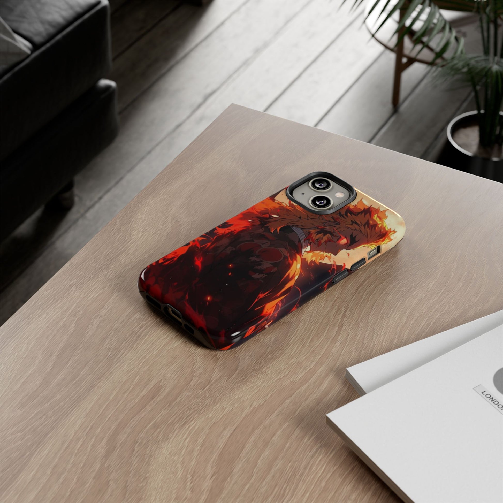 Demon Sl;ayer Rengoku Anime Phone Case, Tough Cases for iPhones, Samsung, and Pixel