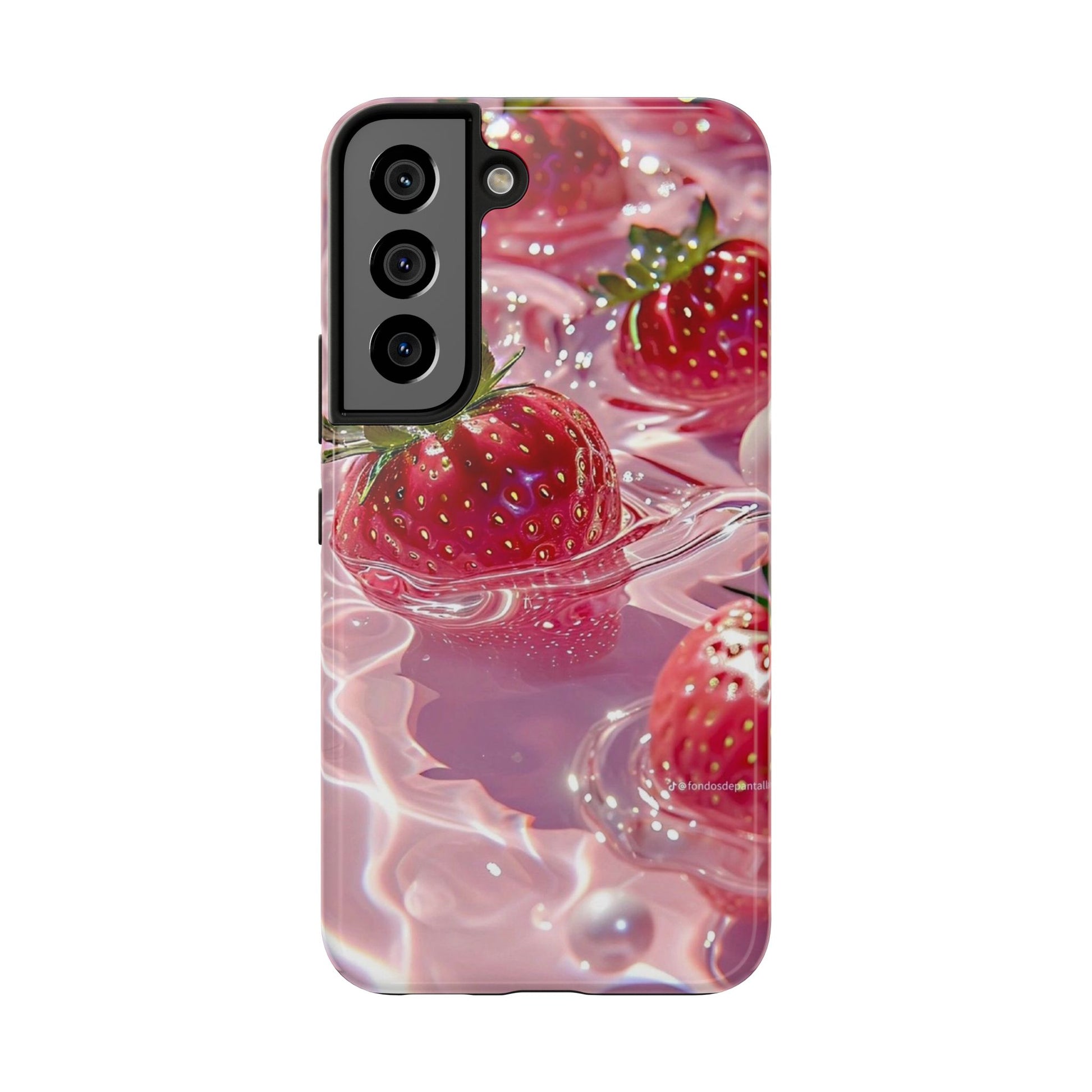 Floating Strawberries Themed Tough Phone Cases for Iphones & Samsung Phones