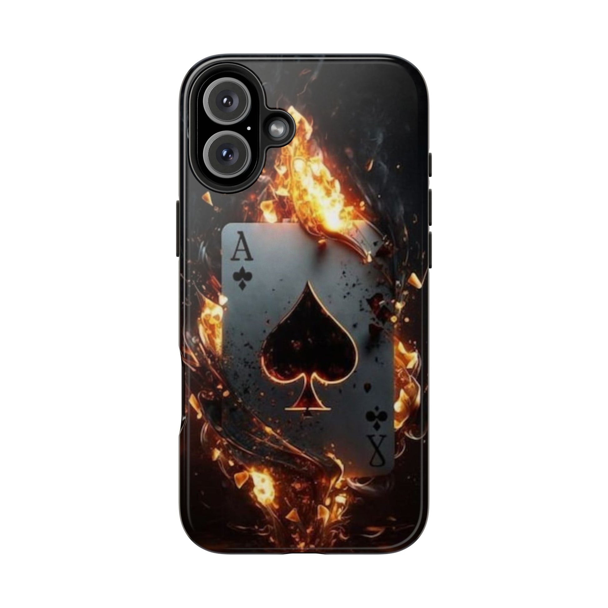 Flaming Ace Card Casino Themed Phone Cases for Iphones & Samsung Phones