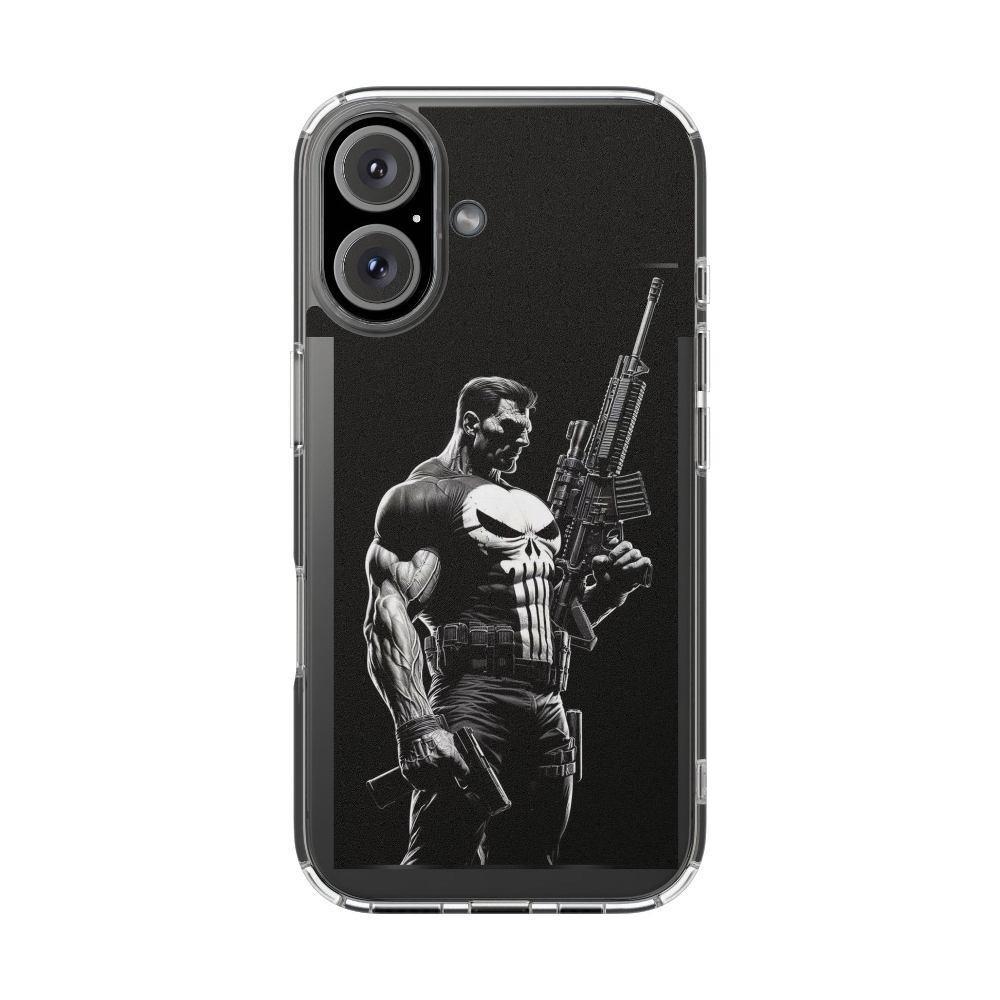 Phone Case, Comic book Inspired Design Punisher, Clear Phone Cover, Funny
