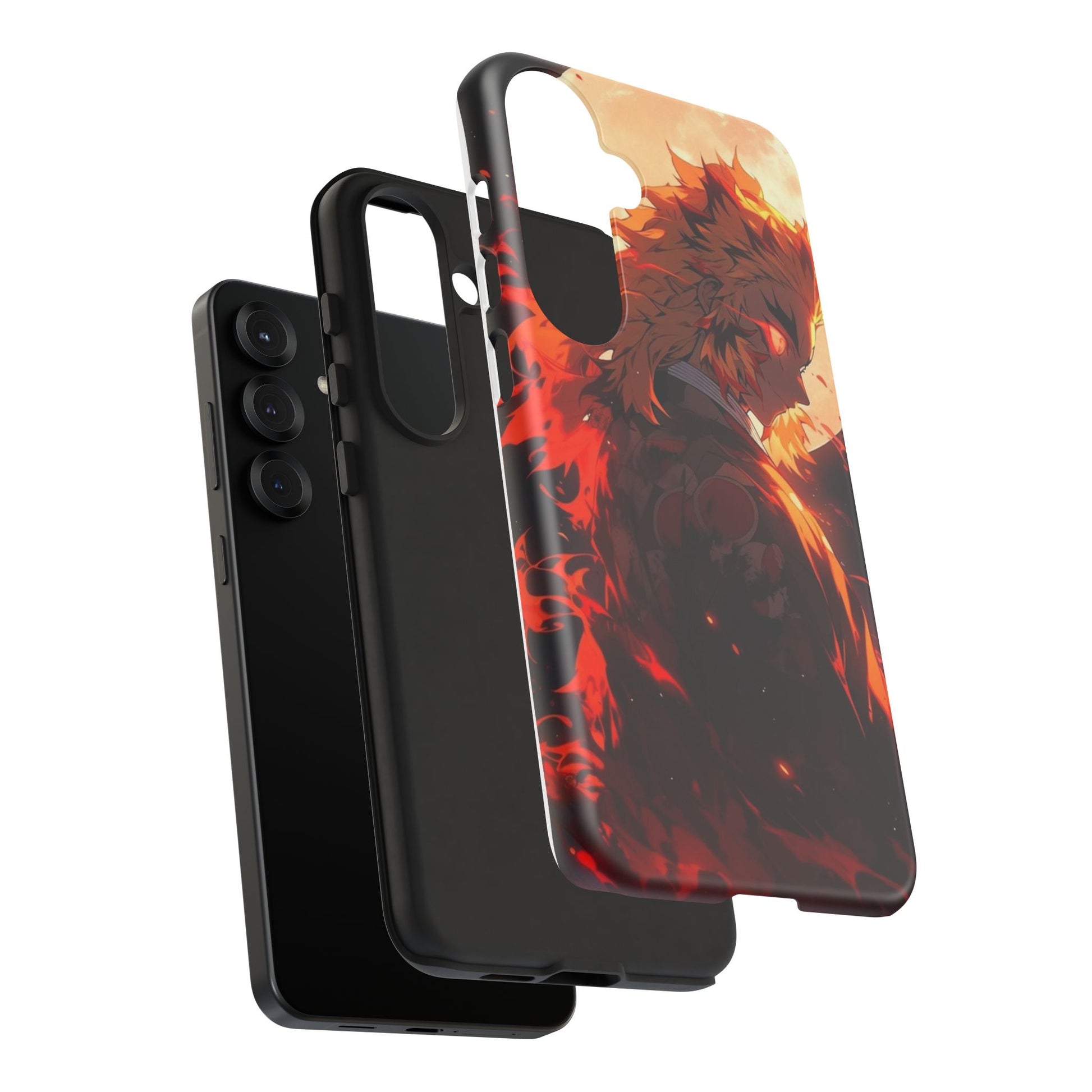 Demon Sl;ayer Rengoku Anime Phone Case, Tough Cases for iPhones, Samsung, and Pixel