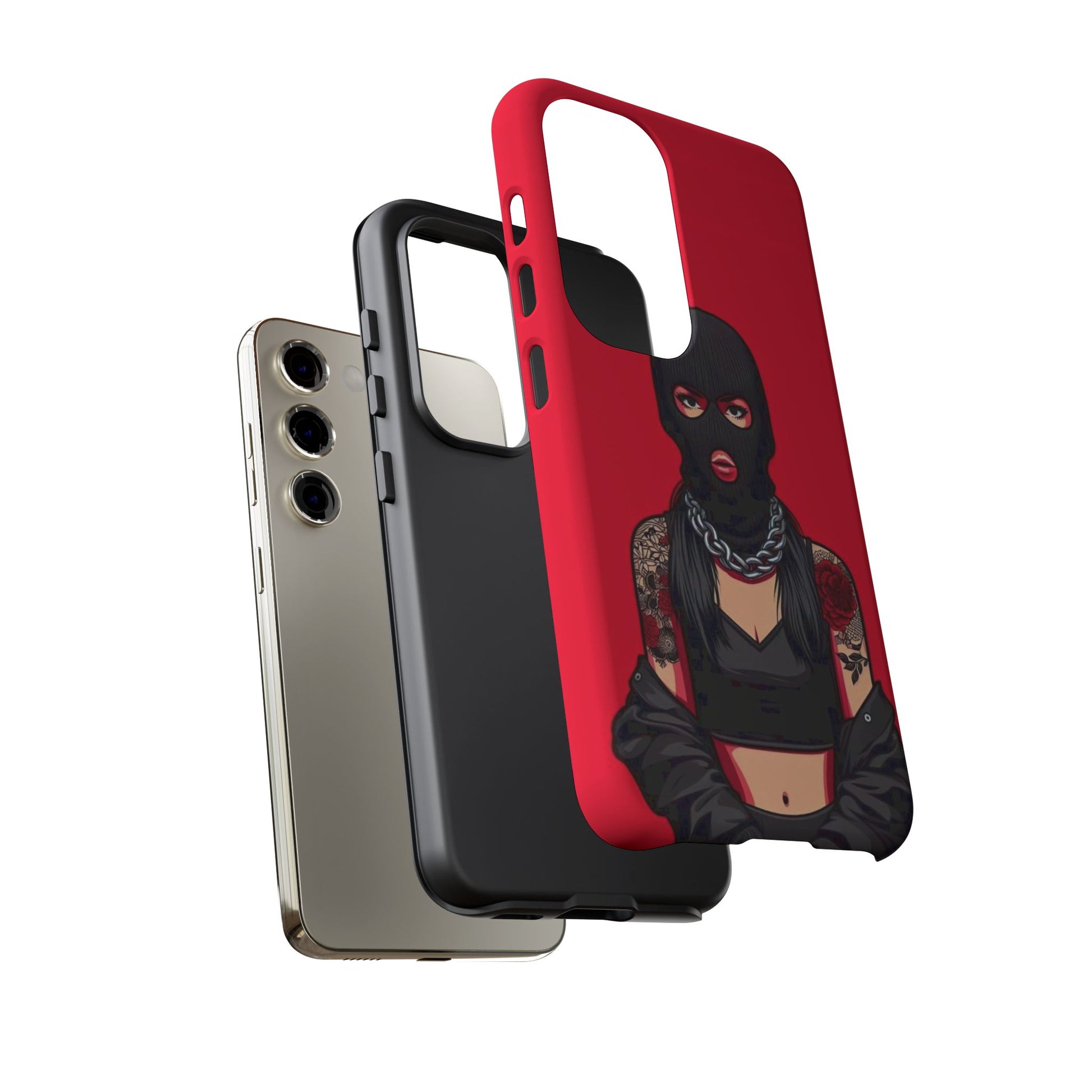Thug Girl Red Design Tough Cases for iPhones, Samsung, and Pixel