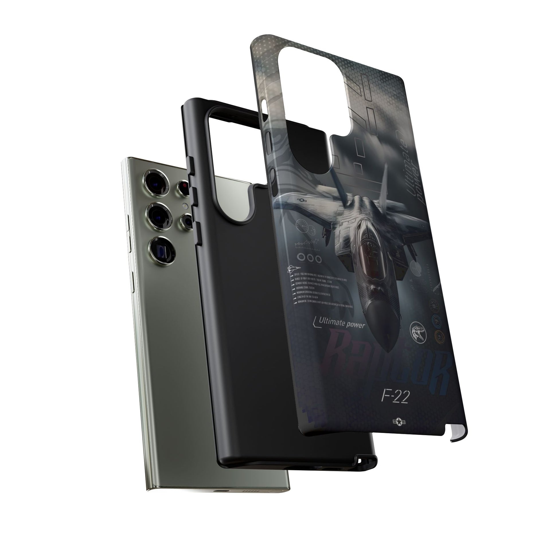 F-22 Raptor Fighter Jet Tough Cases for iPhones, Samsung, and Pixel