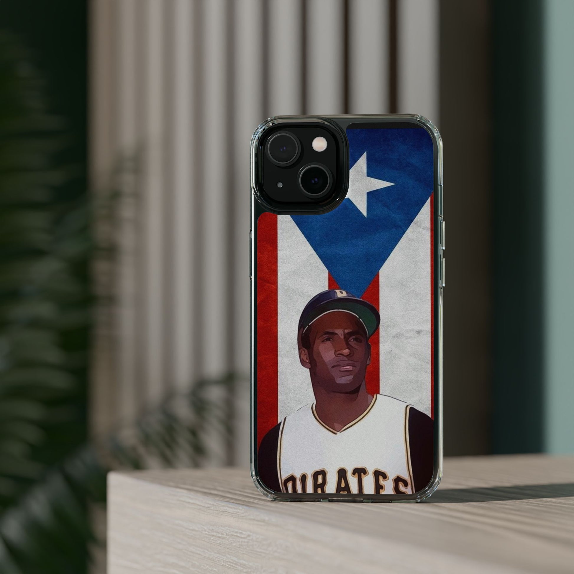 Puerto Rican Baseball Legend Clemente inspired Protective Iphone, Samsung case