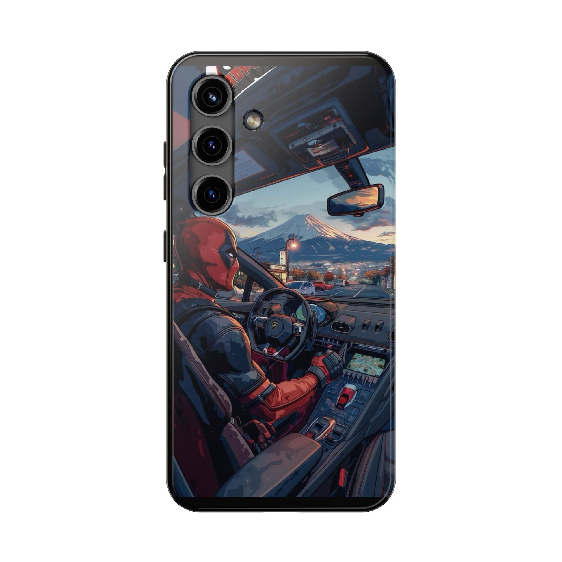 Deadpool Drifting Tough Phone Case, Marvel Hero Phone Cover, Superhero Phone